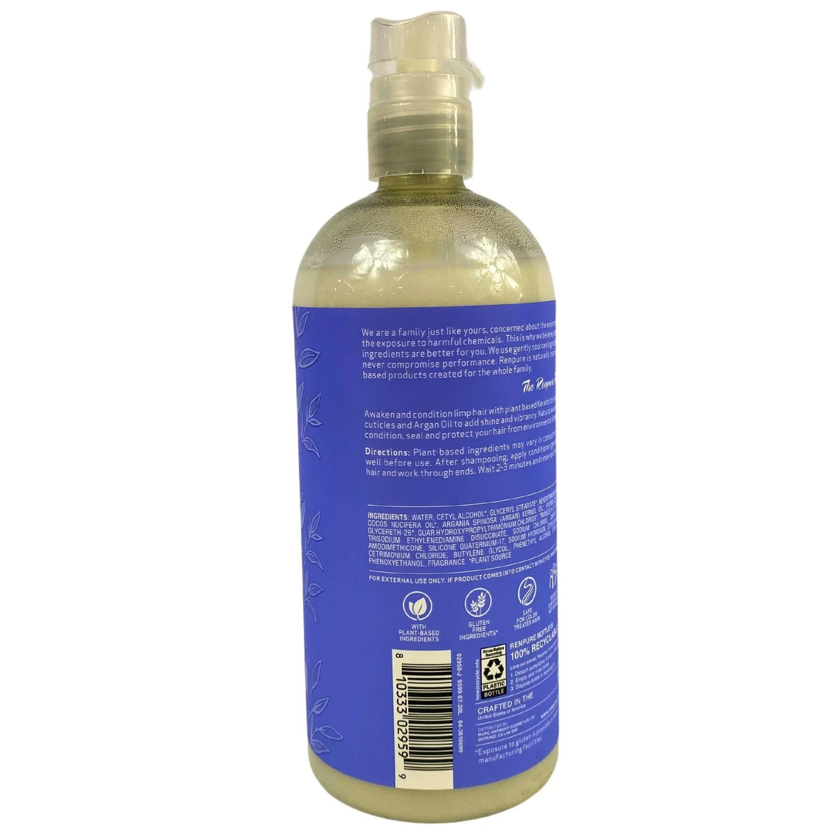 Renpure Plant Based Beauty Keratin & Argan Restorative Conditioner