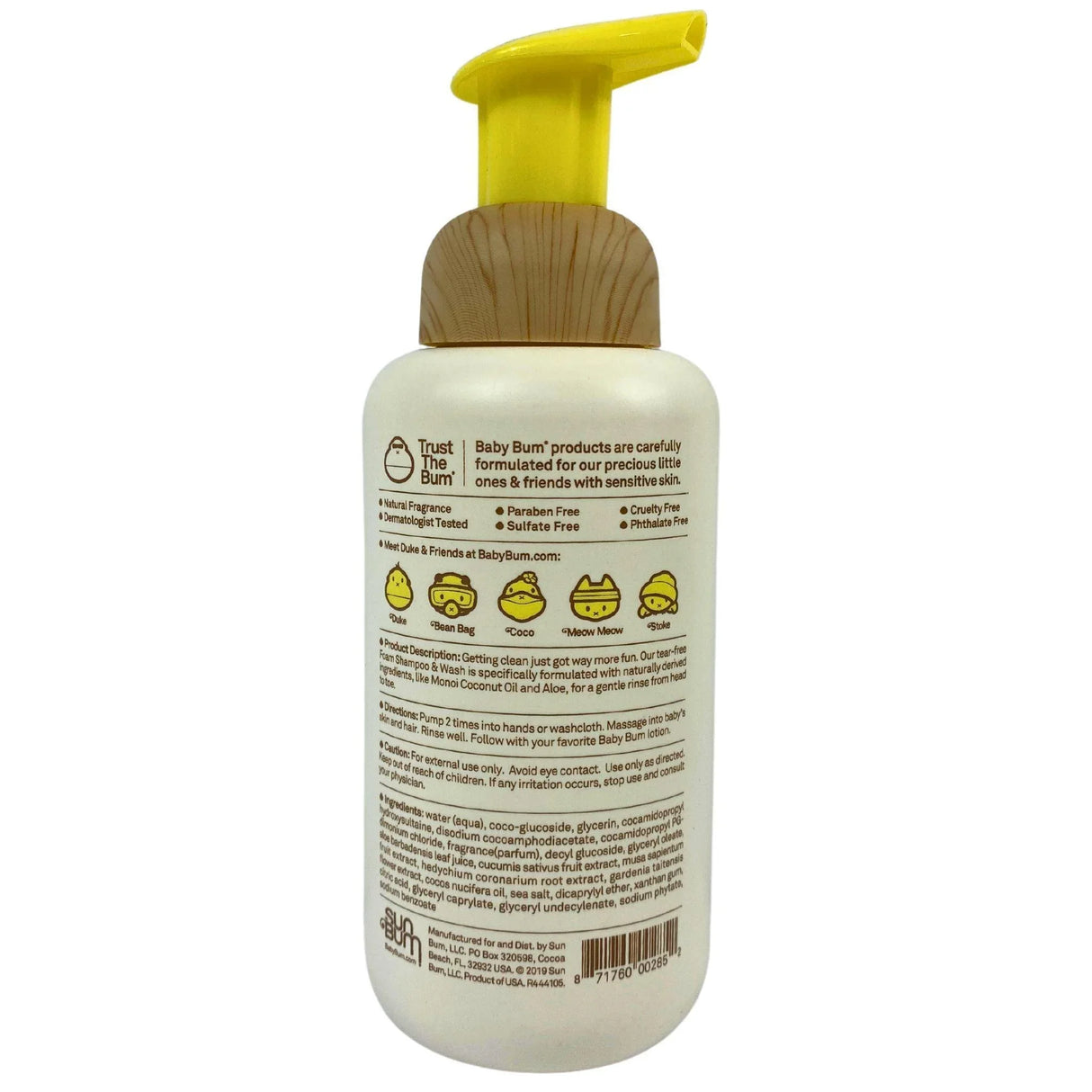 Baby Bum Foam Shampoo & Wash Green Coconut Plant Based