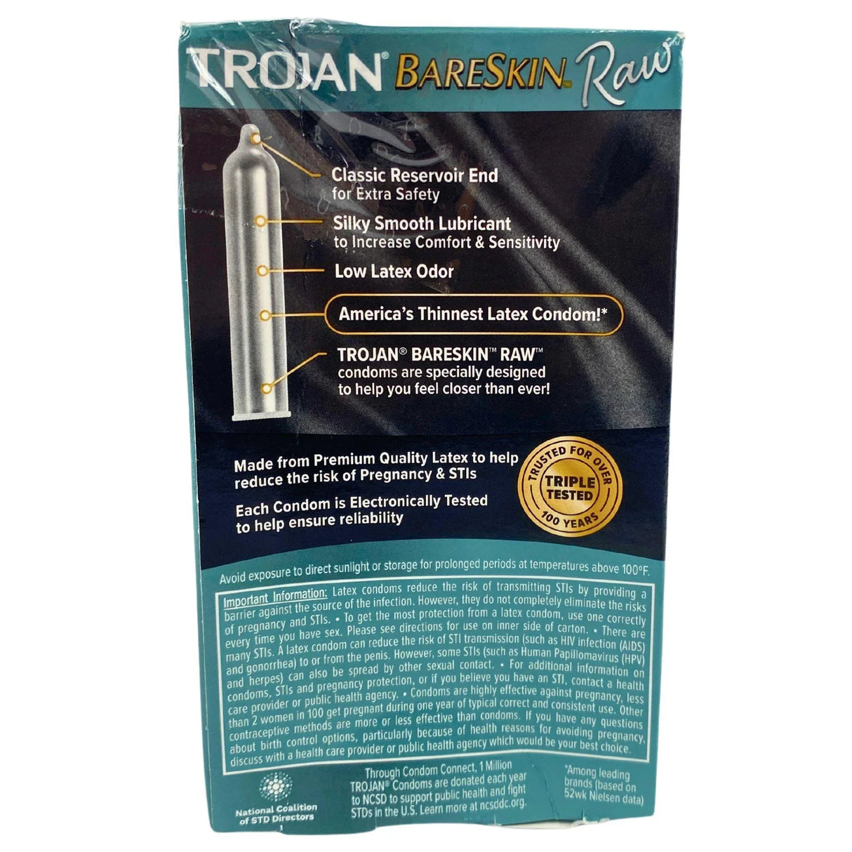 Condones Trojan BareSkin Raw, los más delgados de América (lote de 62 piezas)