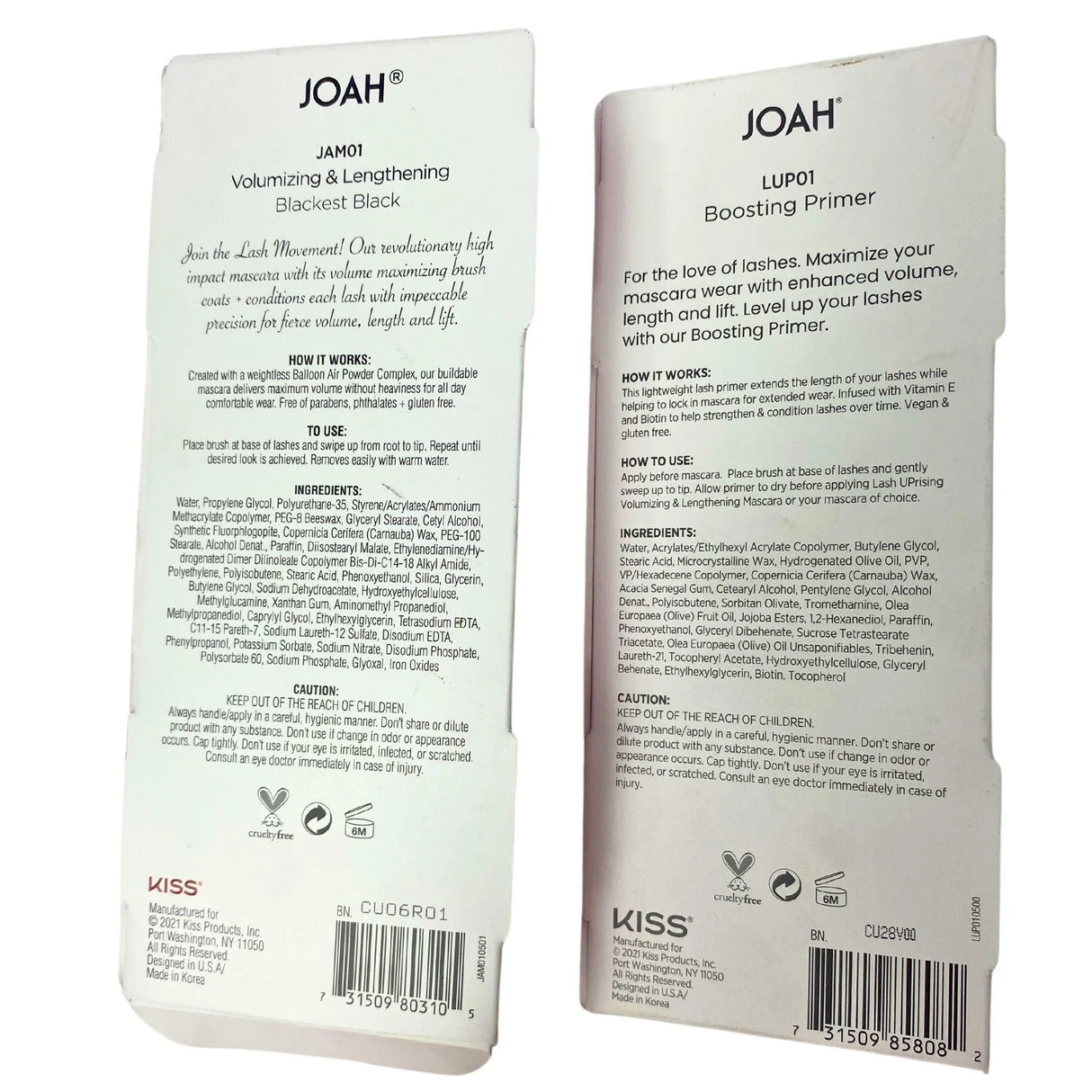 Joah Lash Up Rising Boosting Primer & Volumizing & Strengthening Mascara