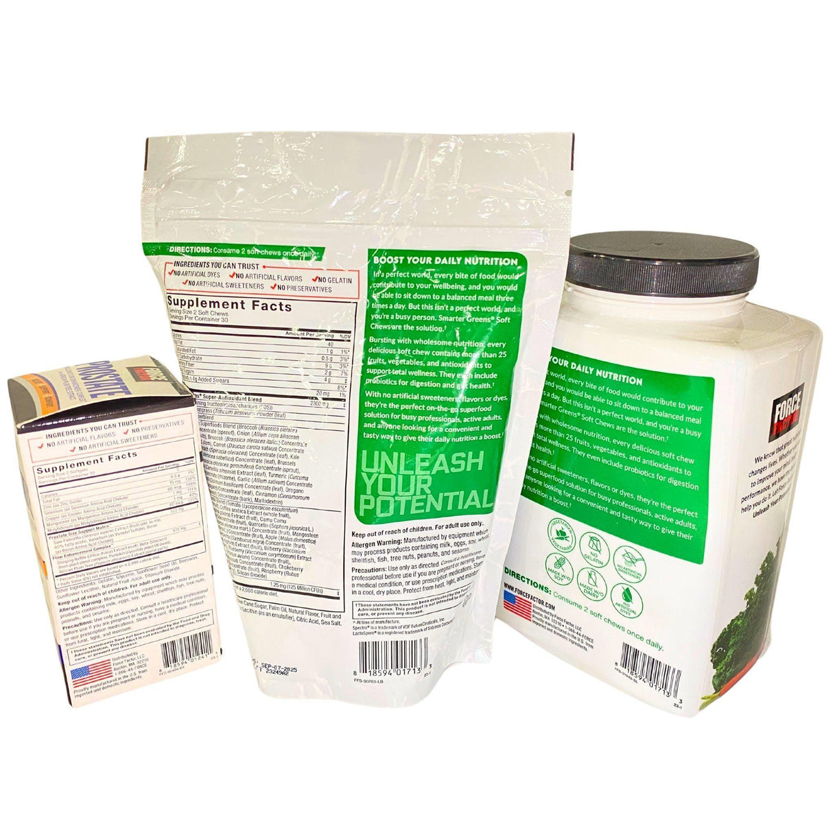 Force Factor Smarter Greens Soft Chew & Prostate Softgels