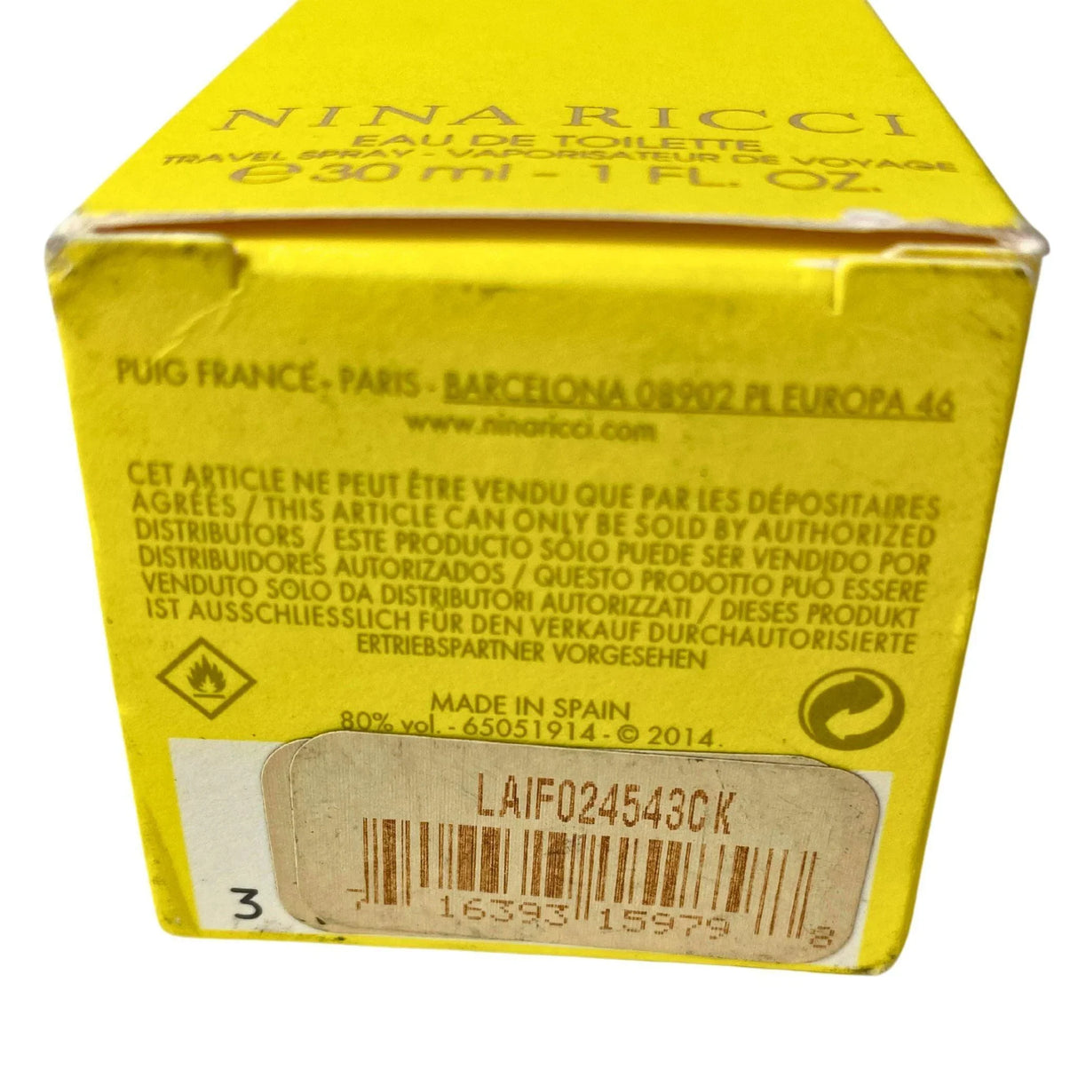 Nina Ricci L'AIR du TEMPS EAU DE TOILETTE Travel Spray