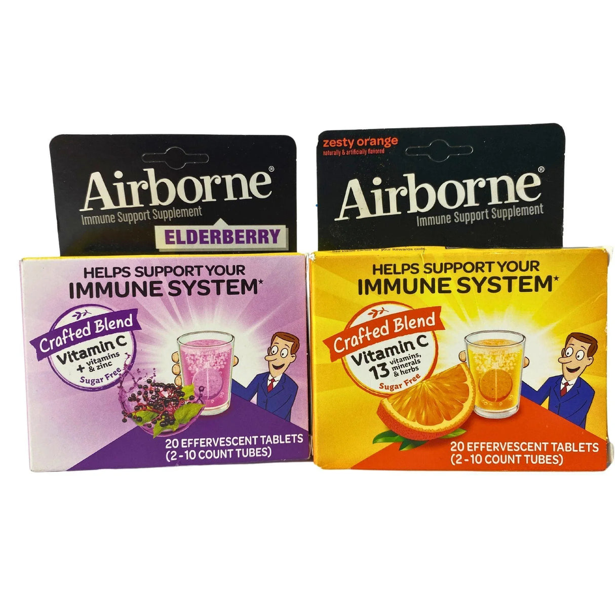 Airborne Immune Support Elderberry & Orange 20 Effervescent Tablets