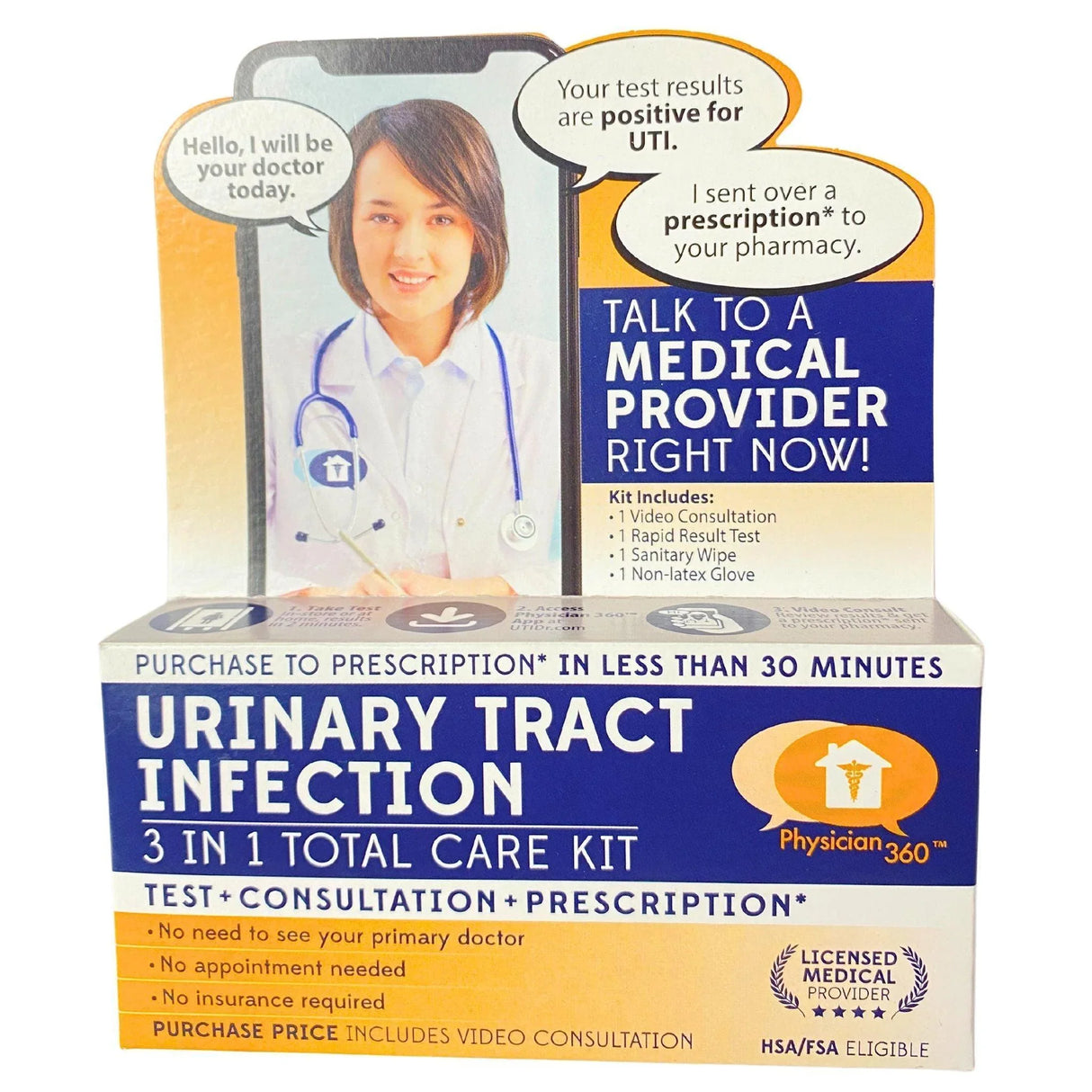 Physician 360 Urinary Tract Infection 3 in 1 Total Care Kit
