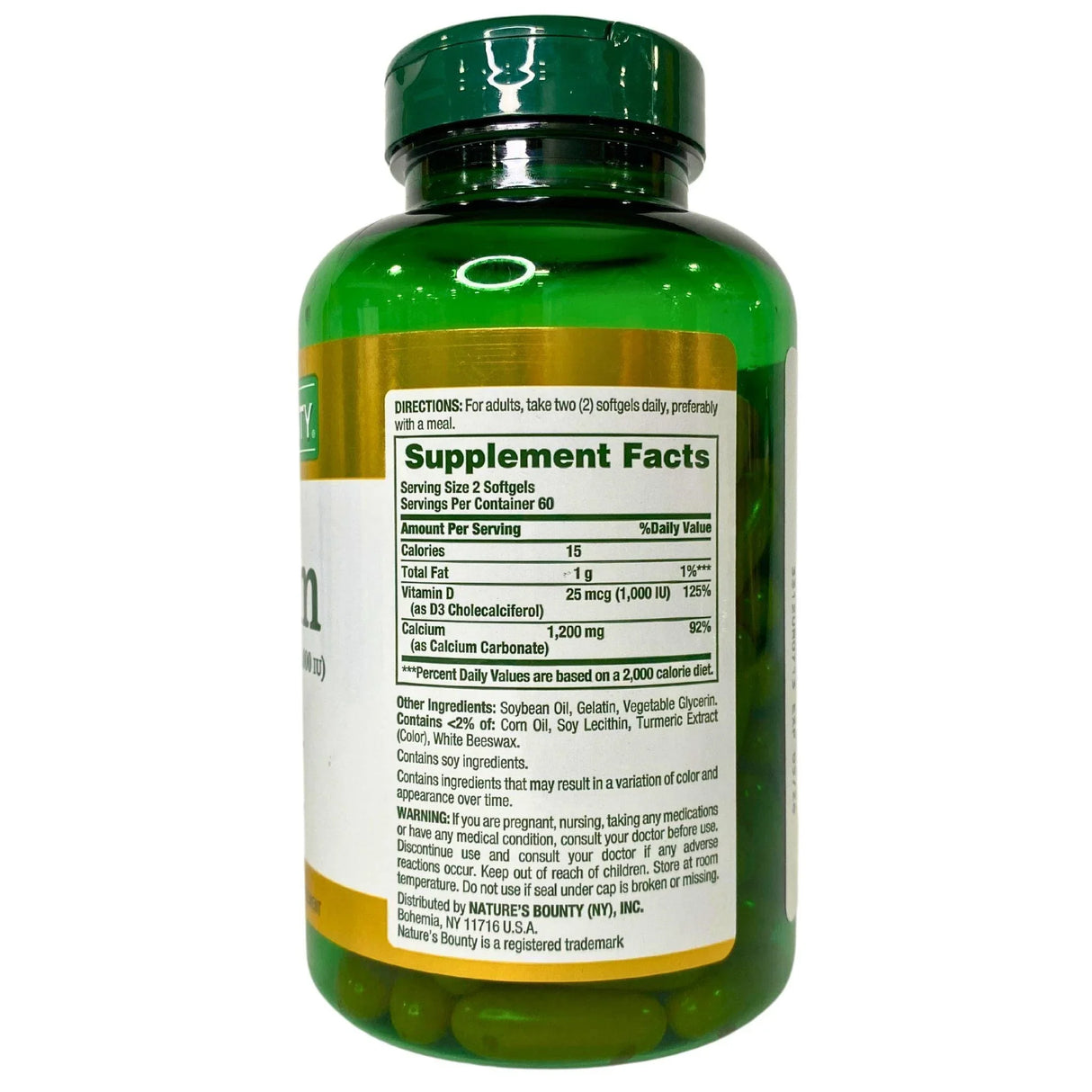Nature's Bounty Calcium 1200mg | Plus 25mcg (1,000 IU) Vitamin D3