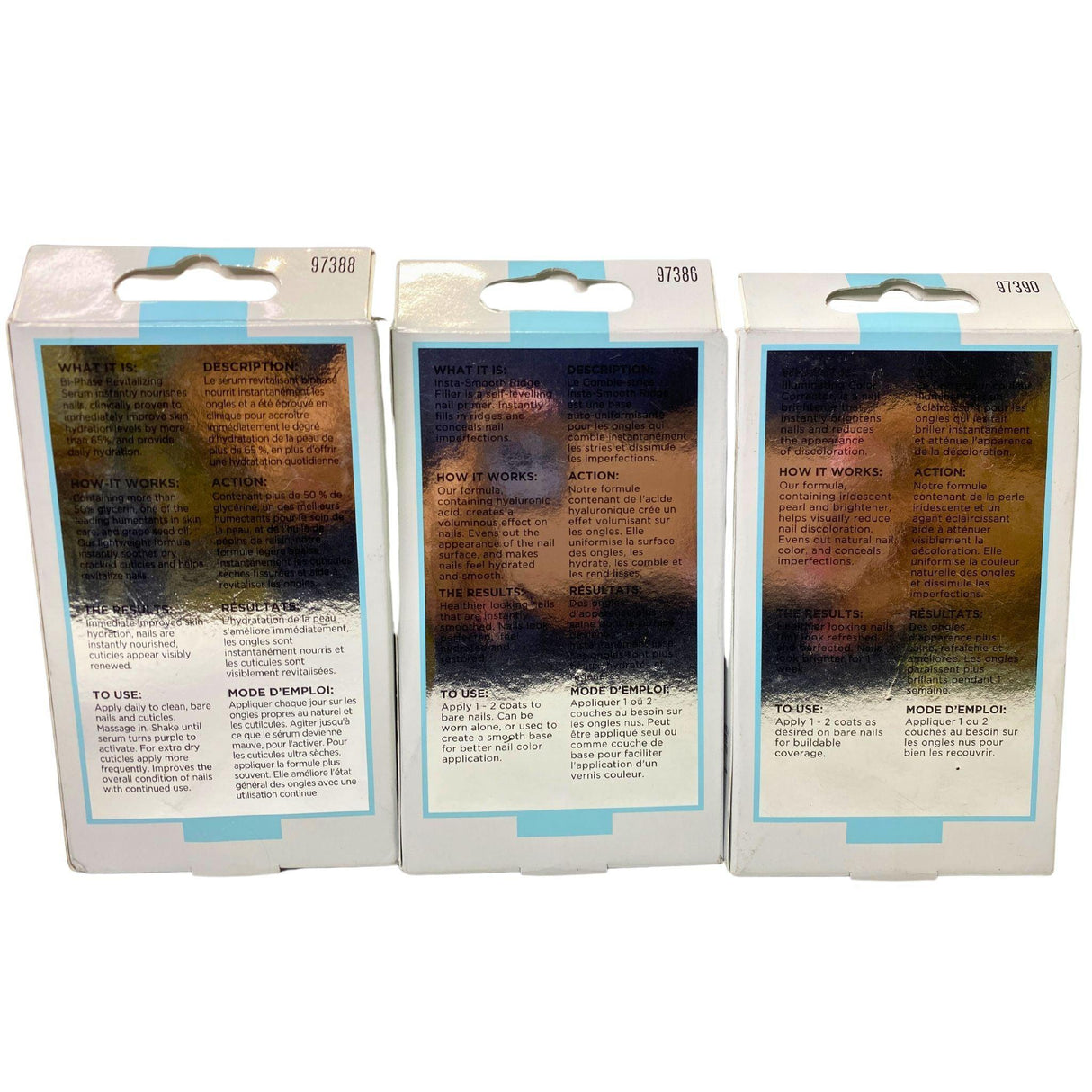 Sally Hansen Repair & Rescue includes Illuminating Color Corrector , Insta-Smooth Ridge Filler & Bi-Phase Revitalizing Serum (60 Pcs Lot)