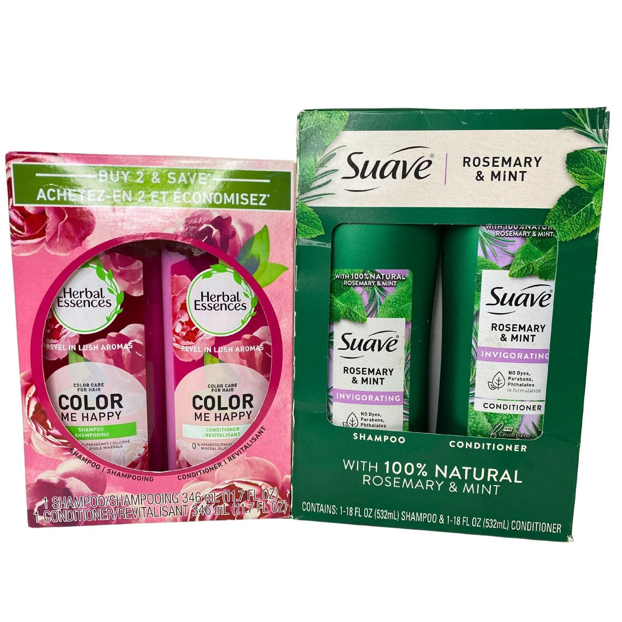 Shampoo & Conditioner Sets include Brands like Herbal Essences,Dove & Suave