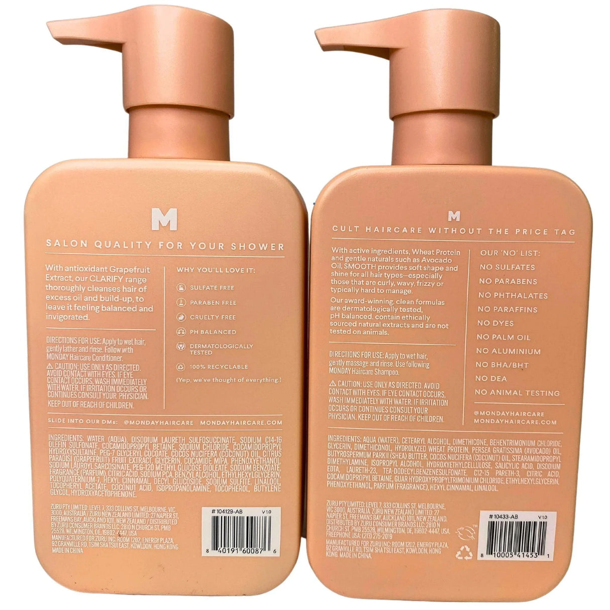 Monday 12OZ Mix includes Shampoo and Conditioner Assorted Mix