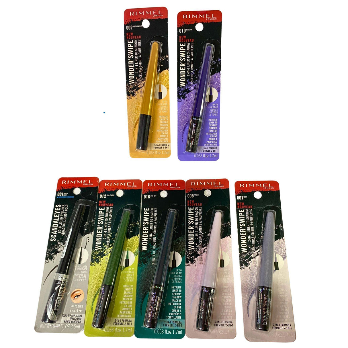 Rimmel Scandal Eyes Bold Liquid Eyeliner & Wonder Swipe 2-IN-1 Liner to Shadow Assorted Mix