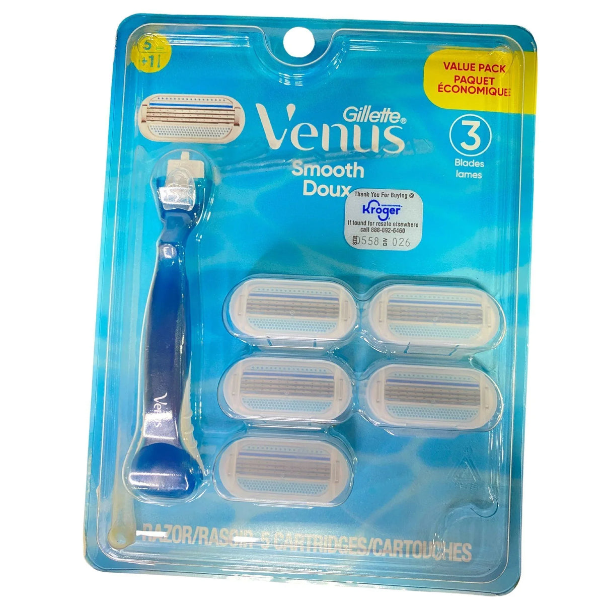 Gillette Venus Smooth Doux Mix includes 1 Razor & Cartridges