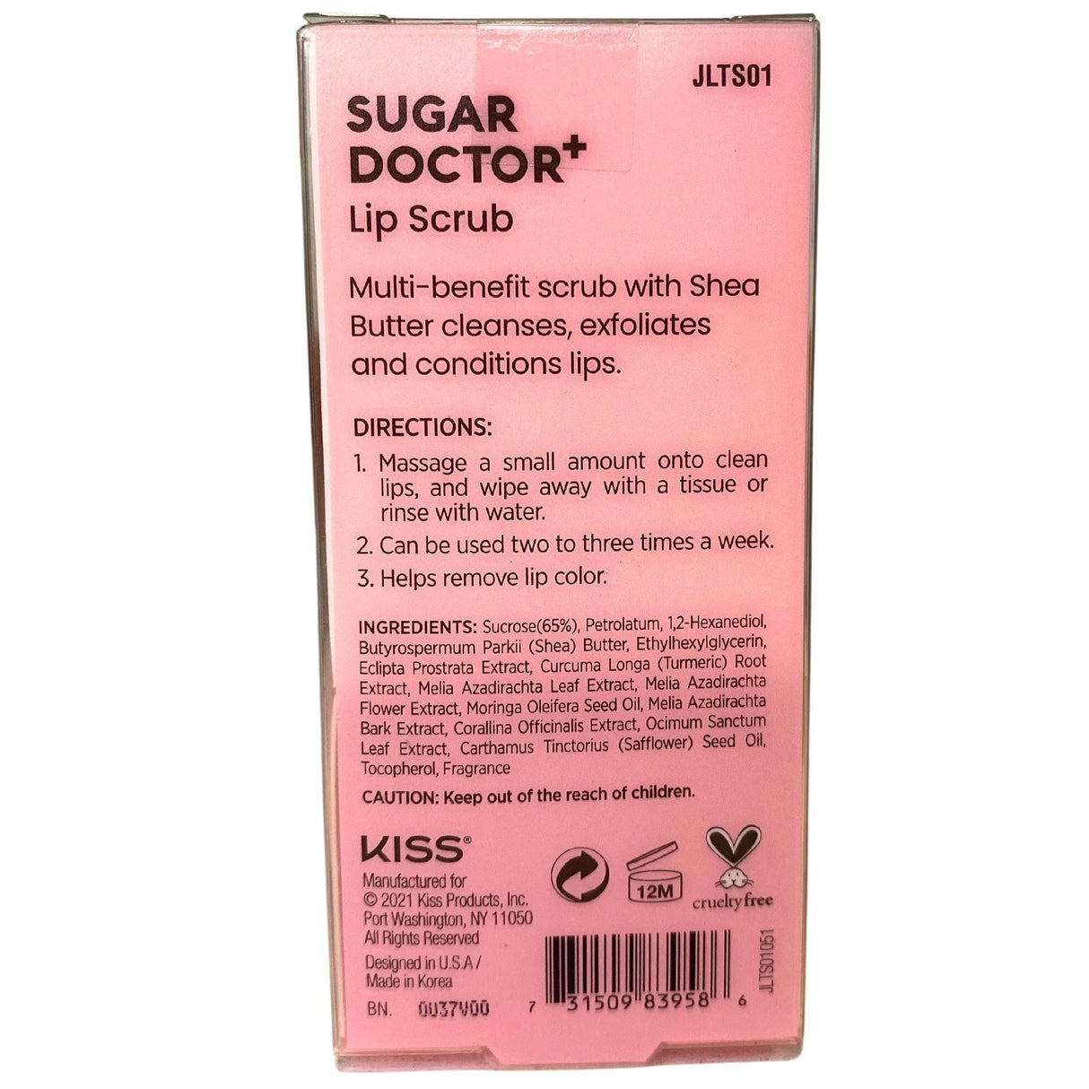 Joah Sugar Doctor + Lip Scrub enriched with Shea Butter 0.35OZ Peach Scent