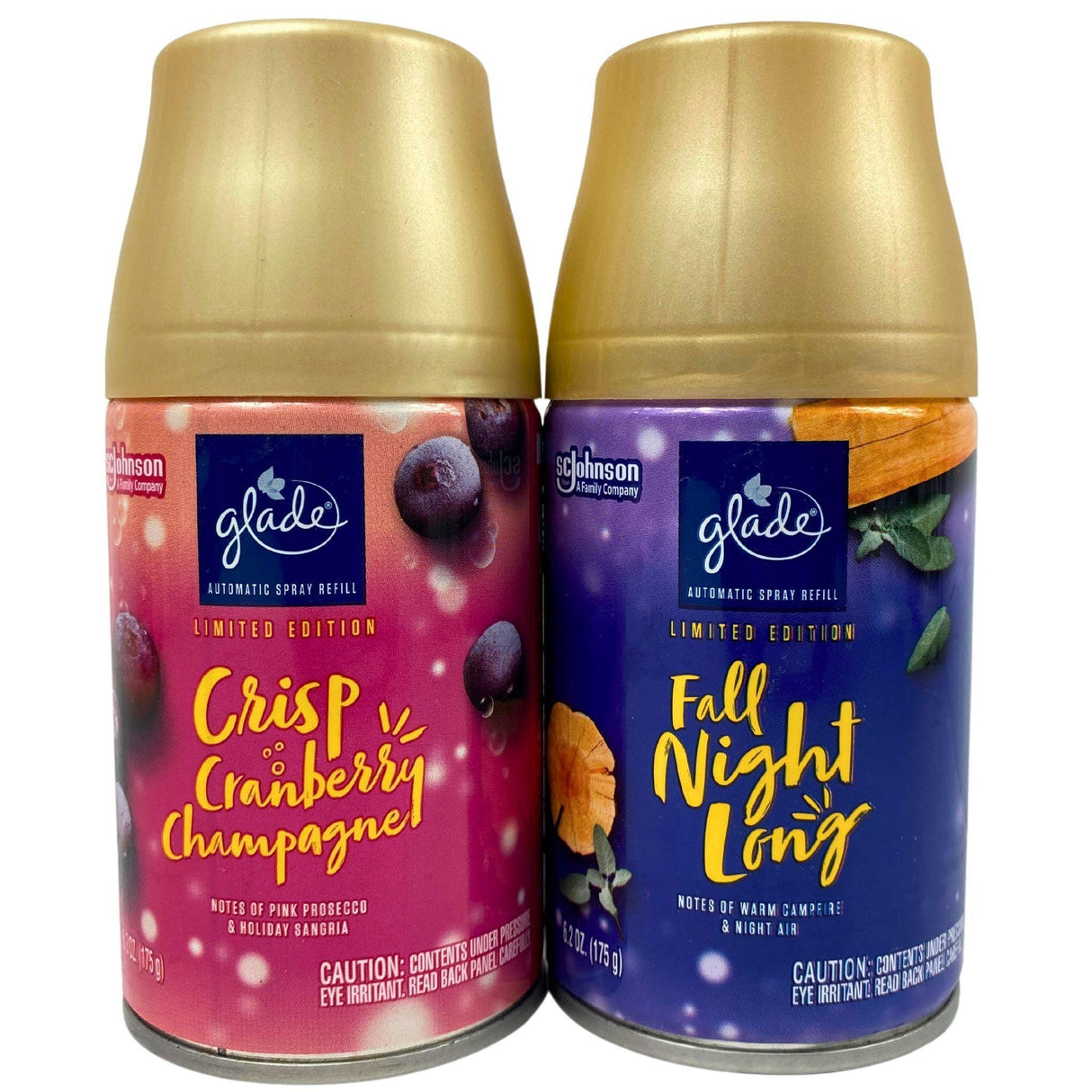 Glade Crisp Cranberry Champagne & Fall Night Long limited Edition Automatic Spray Refill 6.2OZ (60 Pcs Lot)