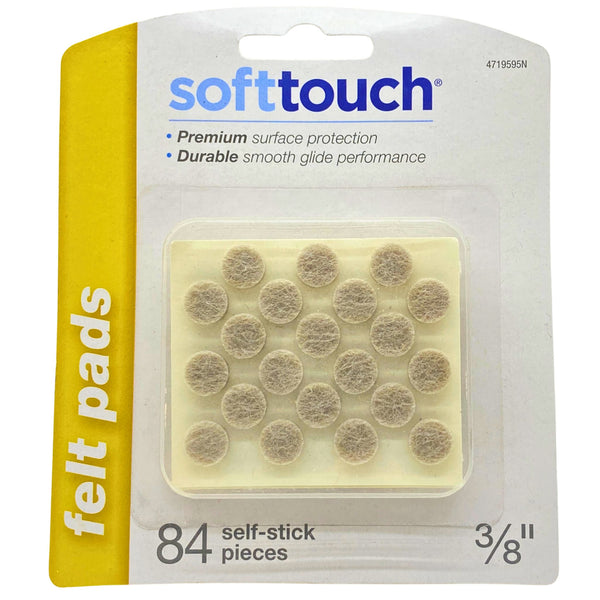 Soft Touch Felt Pads 84 self Stick Pieces 3/8