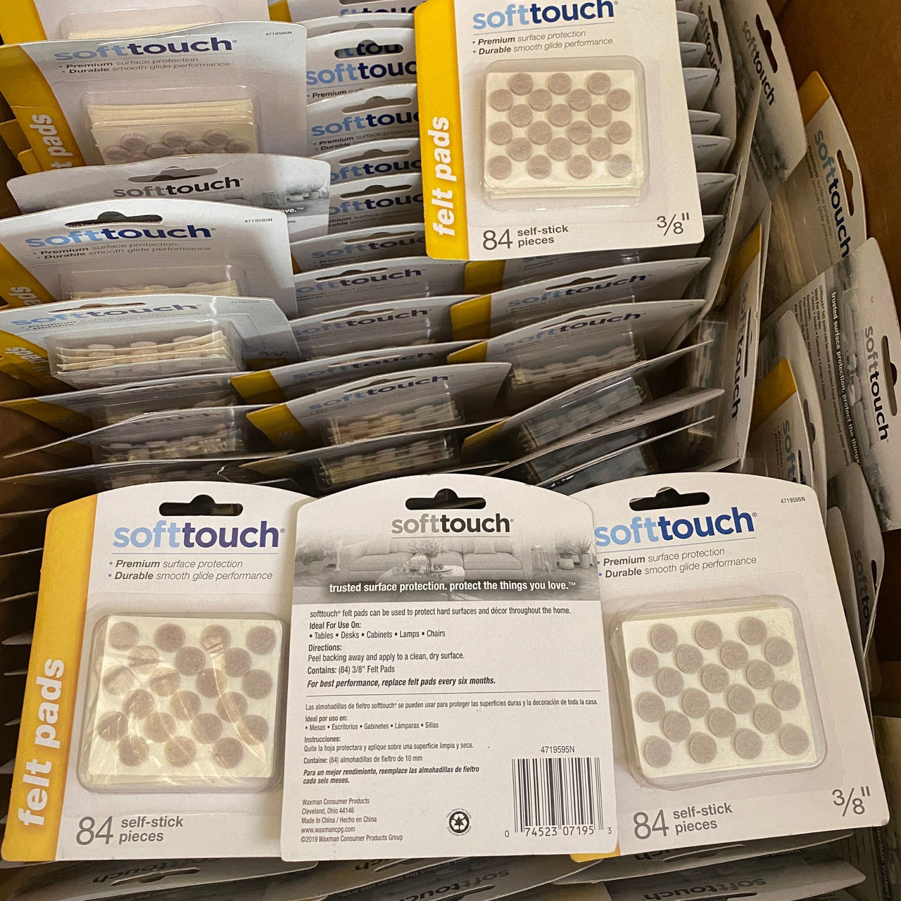 Soft Touch Felt Pads 84 self Stick Pieces 3/8" Premium Surface Protection 