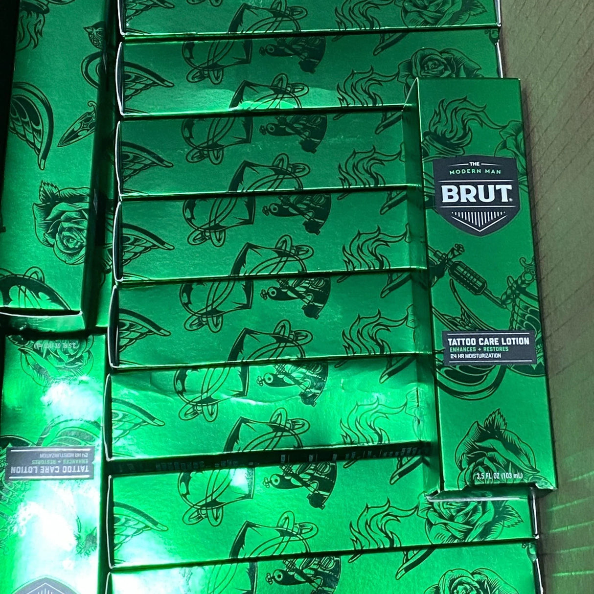 The Modern Man Brut Tattoo Care Lotion Enhances