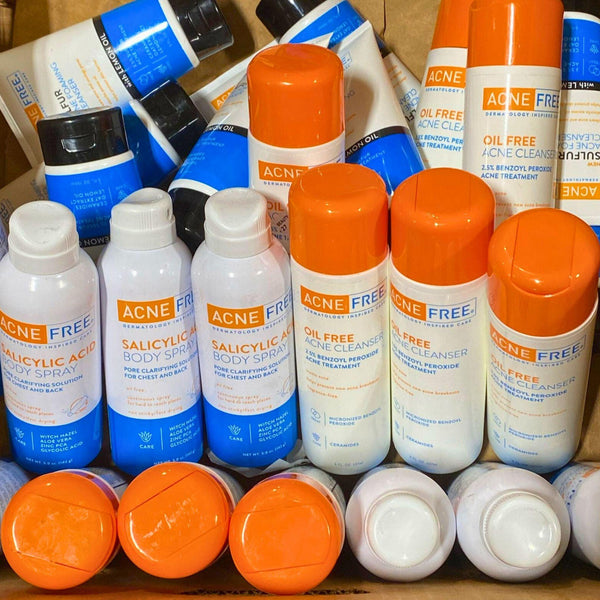 Acne Free Mix - Cleansers & Salicylic Acid Spray (30 Pcs Lot) - Discount Wholesalers Inc