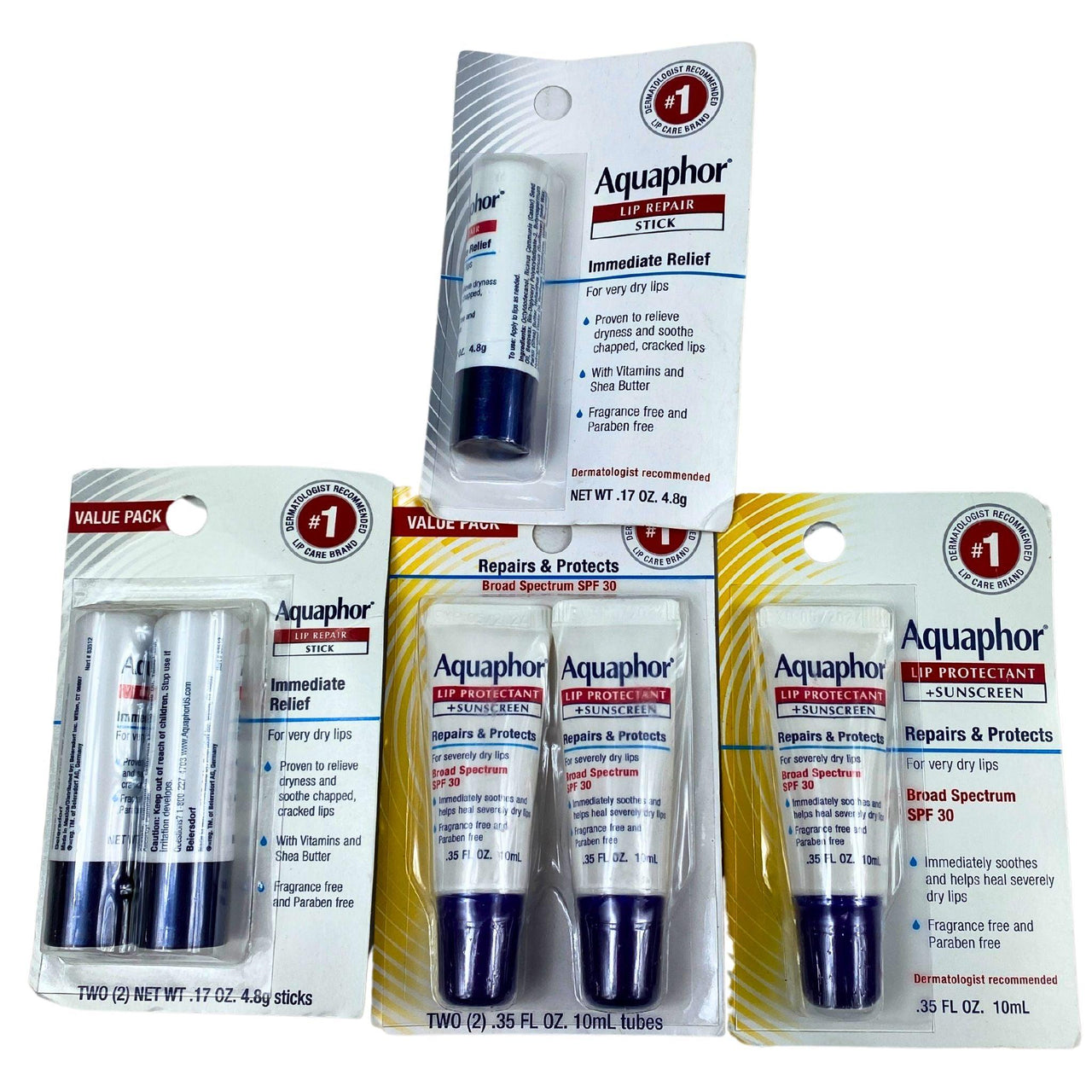 Aquaphor Assorted Lip Repair Stick & Protects Broad Spectrum Spf 30 (45 Pcs Lot) - Discount Wholesalers Inc
