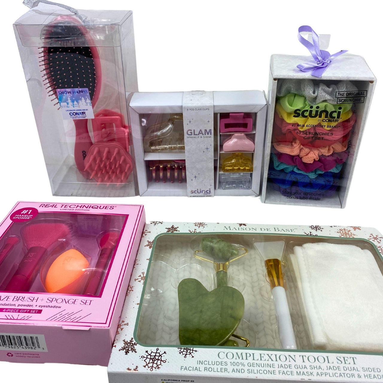 Assorted Women Mix Includes Hair brush , Claw Clips,Bath Bombs,Masks,Scrunchies (37 Pcs Lot) - Discount Wholesalers Inc