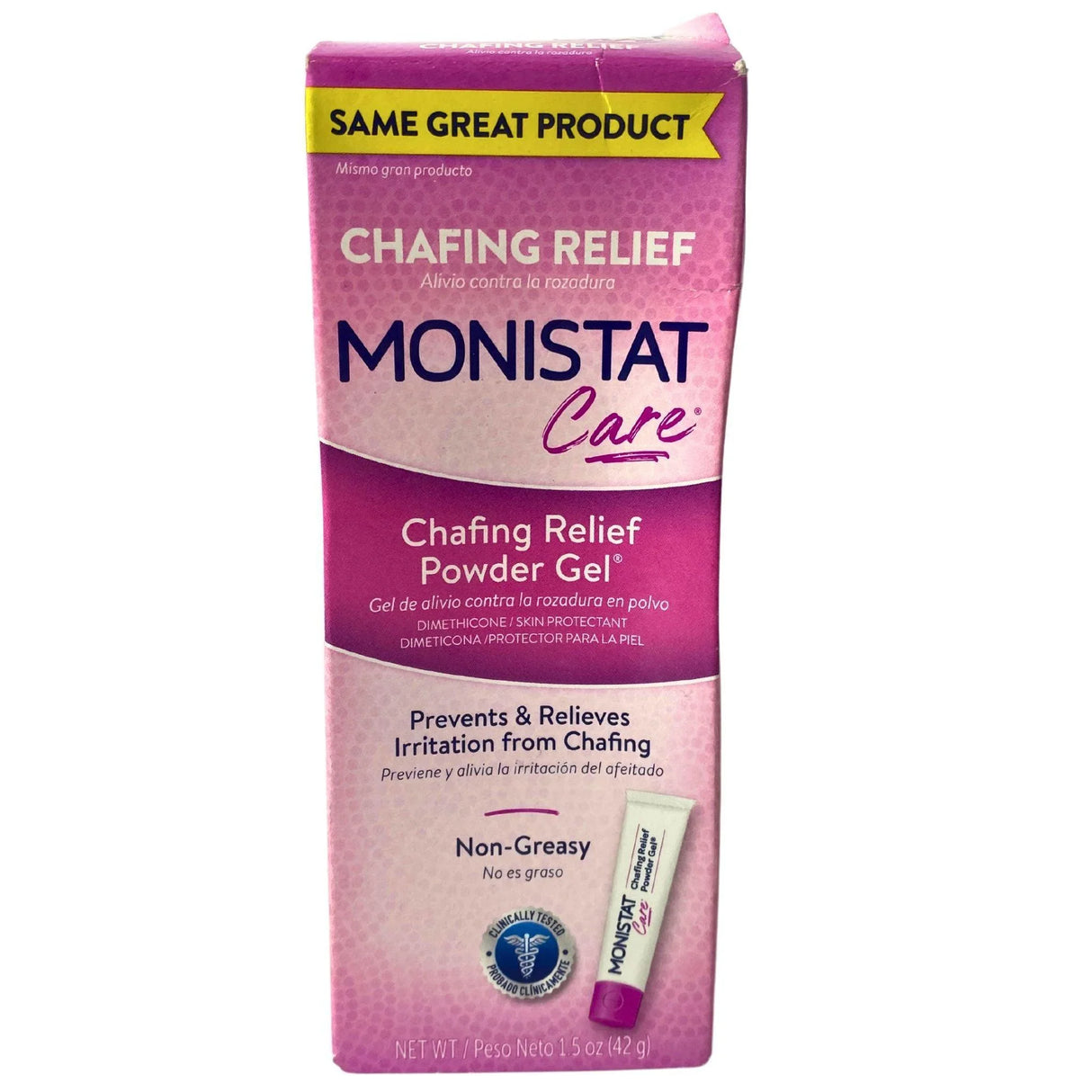 Monistat Care Chafing Relief Powder Gel non greasy 1.5OZ