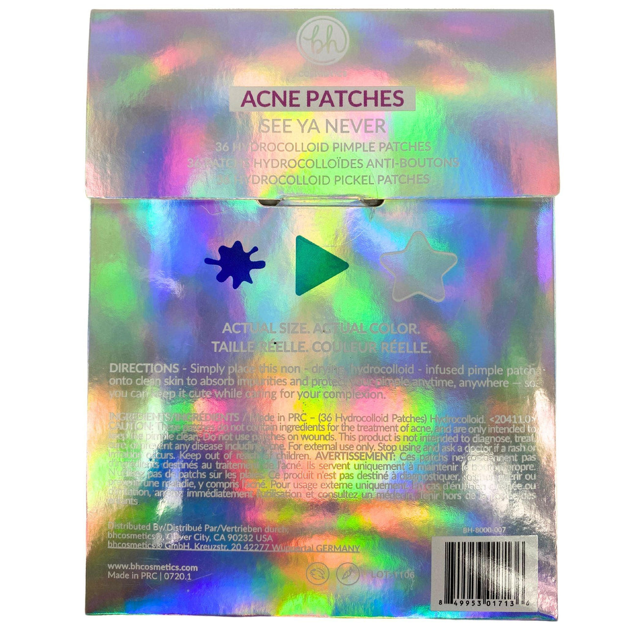 BH Cosmetics Acne Patches See Ya Never! 36 Hydrocolloid Pimple Patches (39 Pcs Lot) - Discount Wholesalers Inc