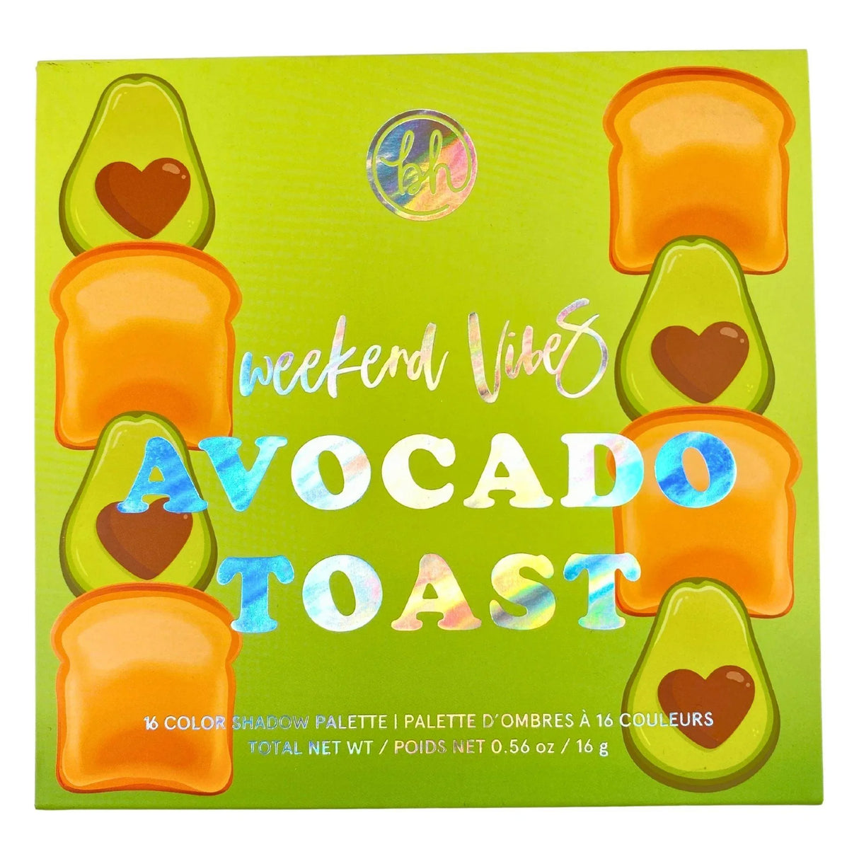 BH Cosmetics Weekend Vibes Avocado Toast 16 Color Shadow Palette (36 Pcs Lot) - Discount Wholesalers Inc