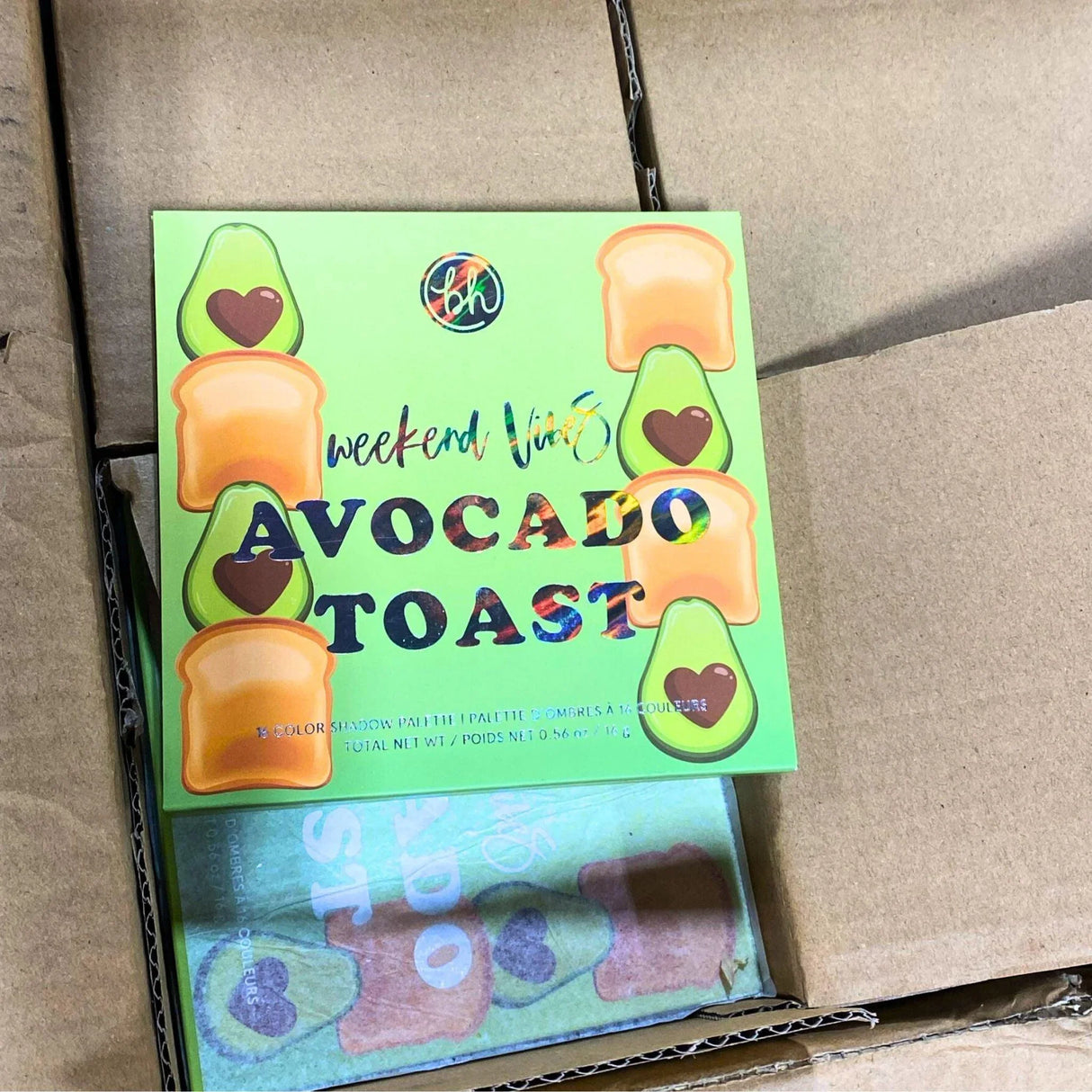 BH Cosmetics Weekend Vibes Avocado Toast 16 Color Shadow Palette (36 Pcs Lot) - Discount Wholesalers Inc