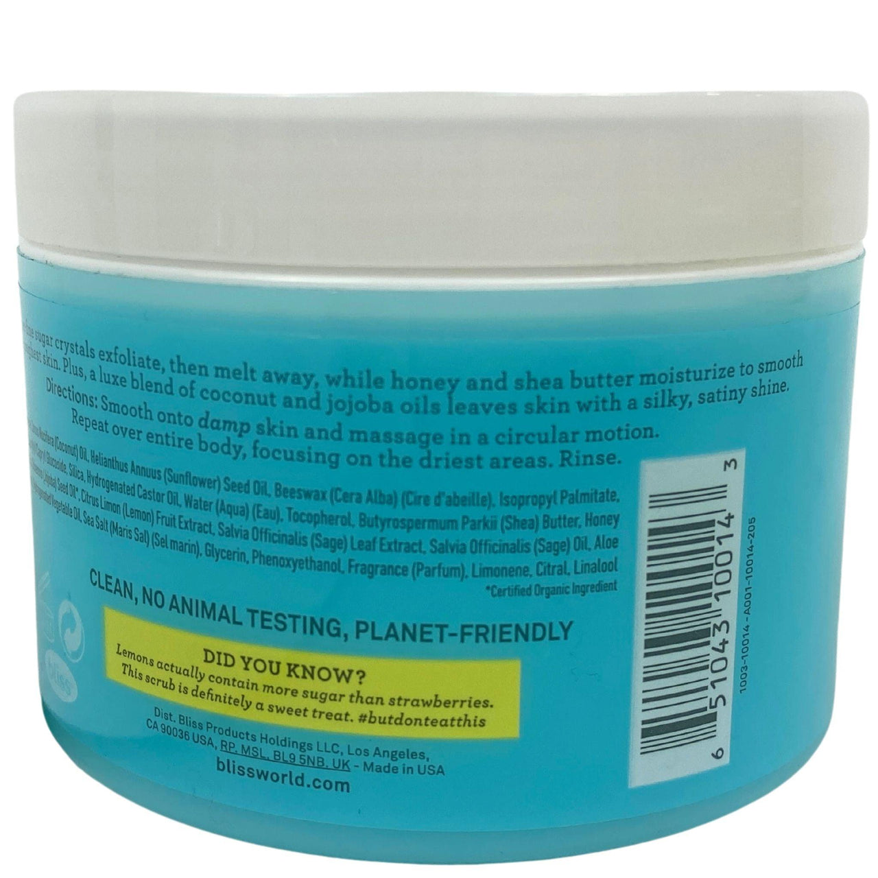 Bliss Lemon & Sage Satin Skin Body Polish with shea butter & coconut oil 8.5oz (50 Pcs Lot) - Discount Wholesalers Inc