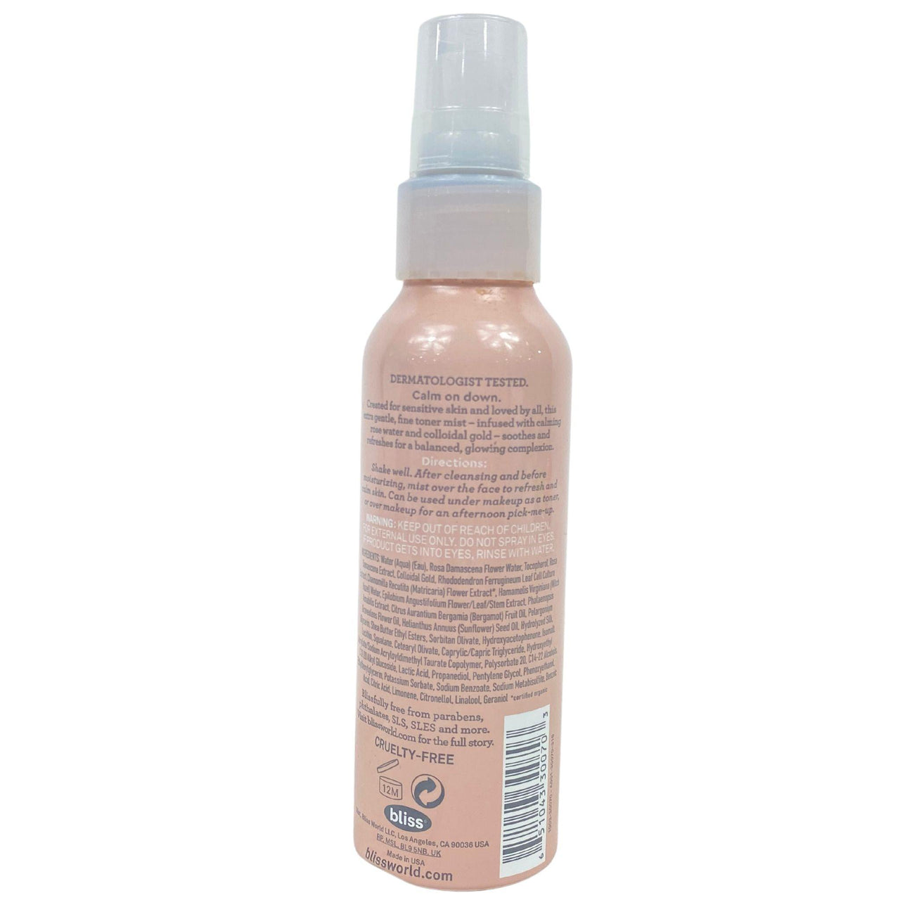 Bliss Rose Gold Rescue Soothing Toner Mist for Sensitive Skin (60 Pcs Lot) - Discount Wholesalers Inc