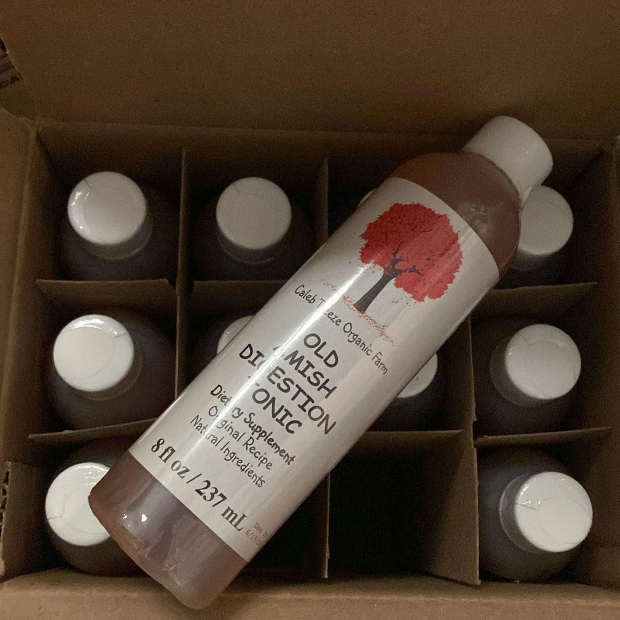 Caleb Treeze Organic Farm Old Amish Digestion Tonic Dietary Supplement Original Recipe Natural Ingredients 8OZ (50 Pcs Lot) - Discount Wholesalers Inc