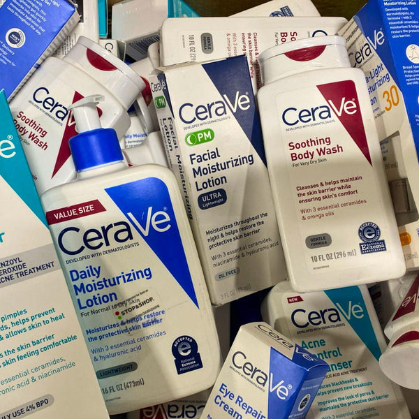 CeraVe Mix Includes Face Cleansers,Body Wash,Creams (50 Pcs Lot) - Discount Wholesalers Inc