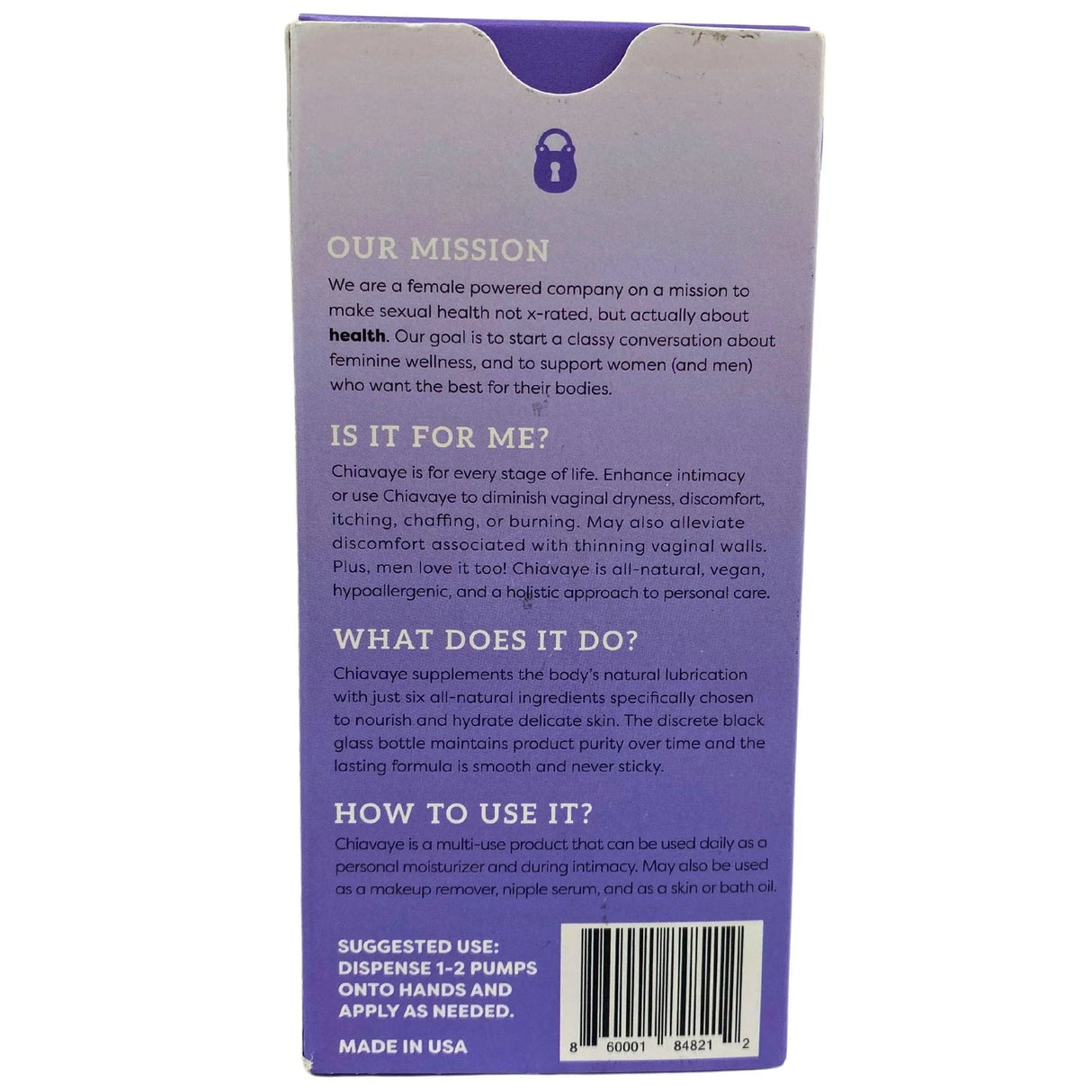 Chiavaye Personal Moisturizer All Natural Multi-Use Product Live.Laugh.Lube 1.01OZ (18 Pcs Lot) - Discount Wholesalers Inc