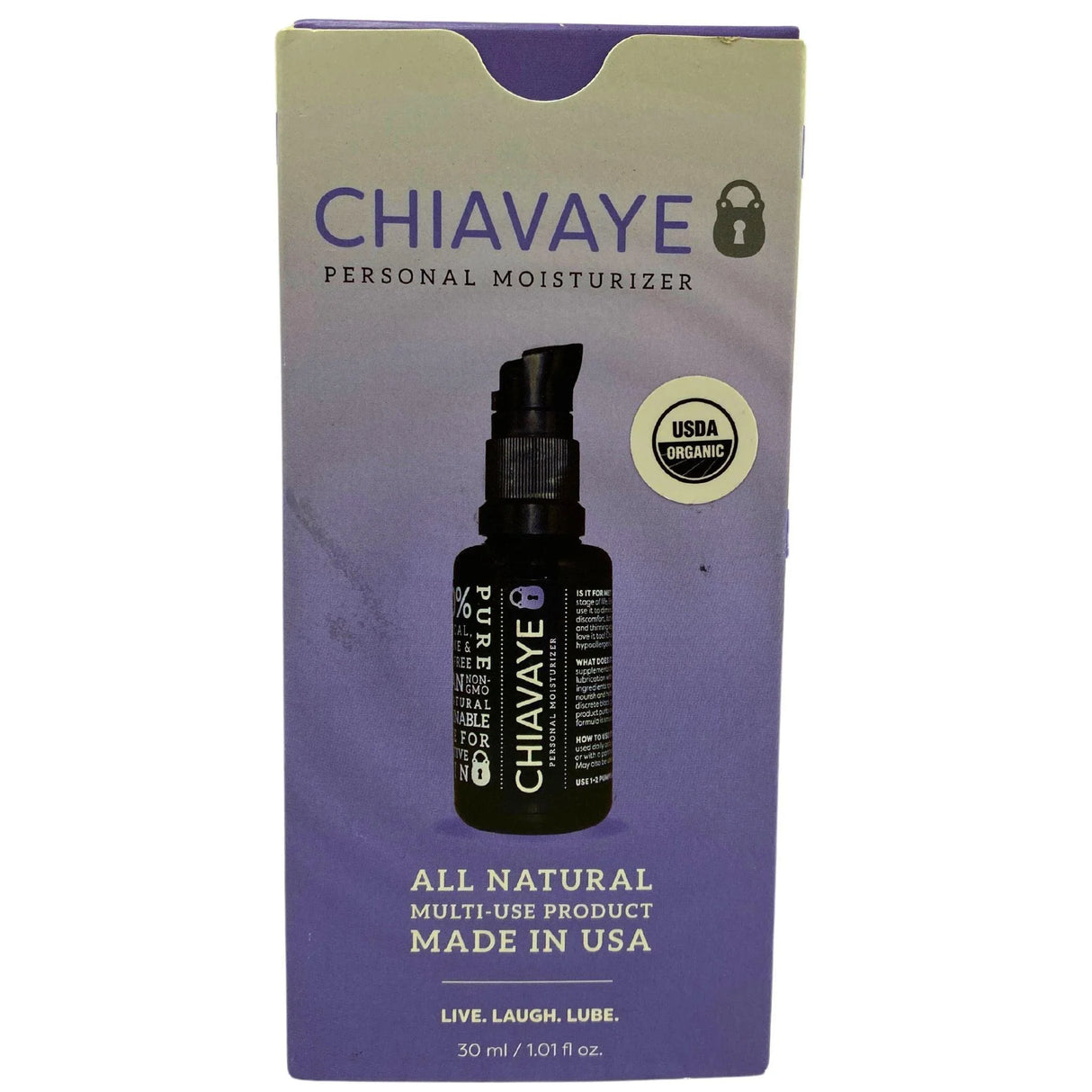 Chiavaye Personal Moisturizer All Natural Multi-Use Product Live.Laugh.Lube 1.01OZ (18 Pcs Lot) - Discount Wholesalers Inc