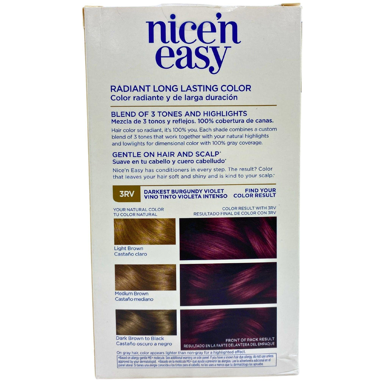 Clairol Nice'n Easy 3RV Darkest Burgundy Violet Blend Of 3 Tones & Highlights (50 Pcs Lot) - Discount Wholesalers Inc