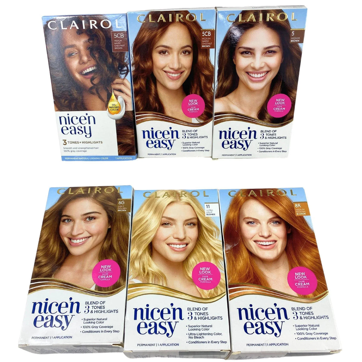 Clairol Nice'n Easy Assorted Mix Assorted Colors Blend of 3 Tones & Highlights (50 Pcs Lot) - Discount Wholesalers Inc