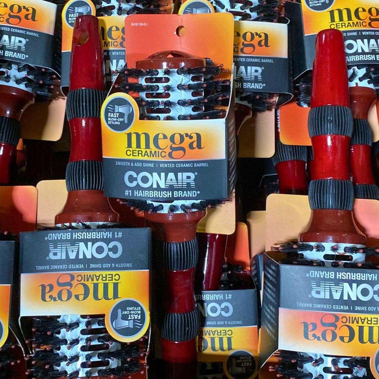 Conair Mega Ceramic #1 Hairbrush Brand Smooth & Add Shine Vented Ceramic Barrel (40 Pcs Lot) - Discount Wholesalers Inc