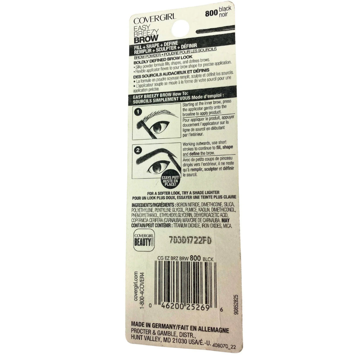 Covergirl Easy Breezy Brow Fill+Shape+Define Powder 800 BLACK 0.24OZ (30 Pcs Lot) - Discount Wholesalers Inc