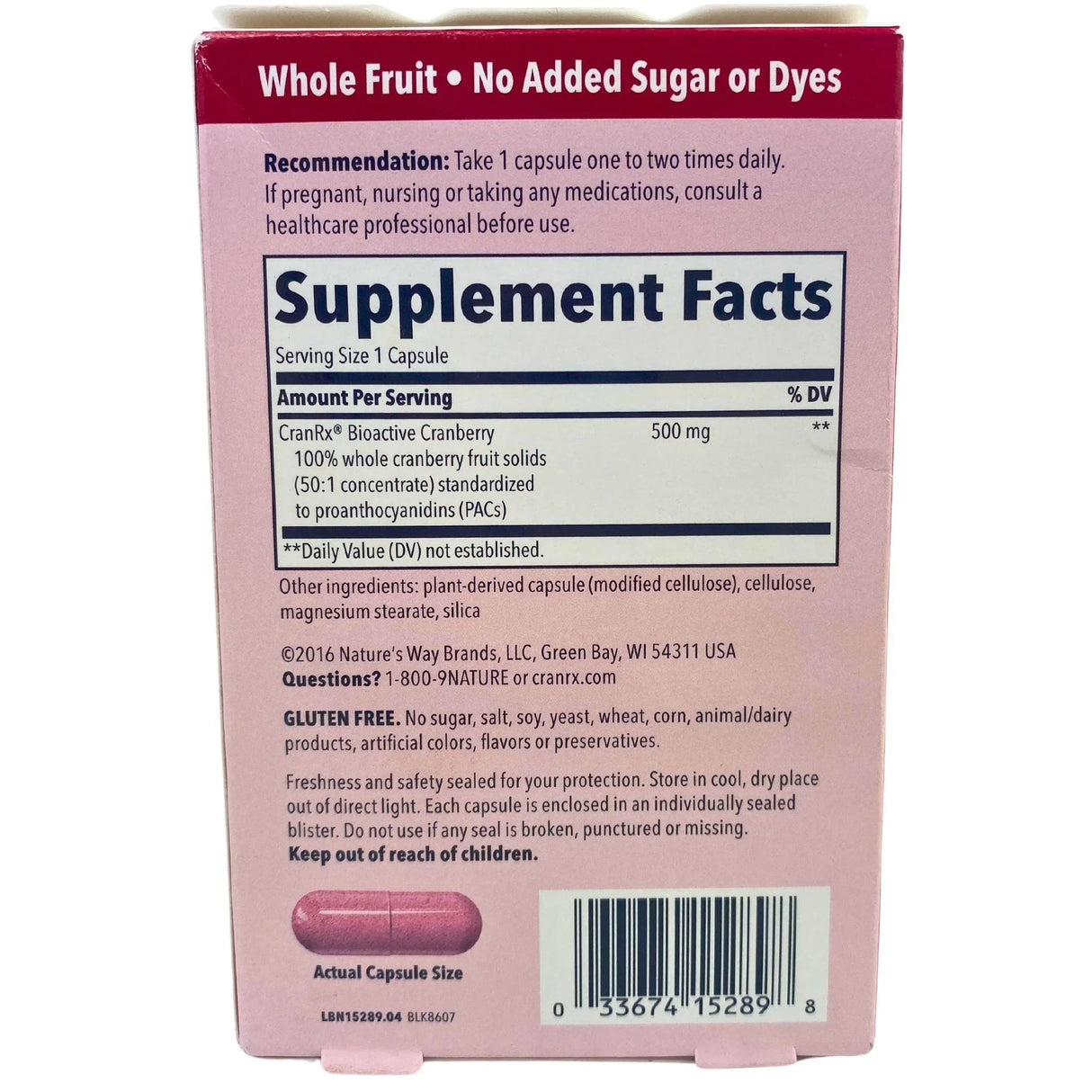 CranRx Bioactive Cranberry Urinary Health Researched Cranberry fruit concentrate 500mg potency (30 Pcs Lot) - Discount Wholesalers Inc