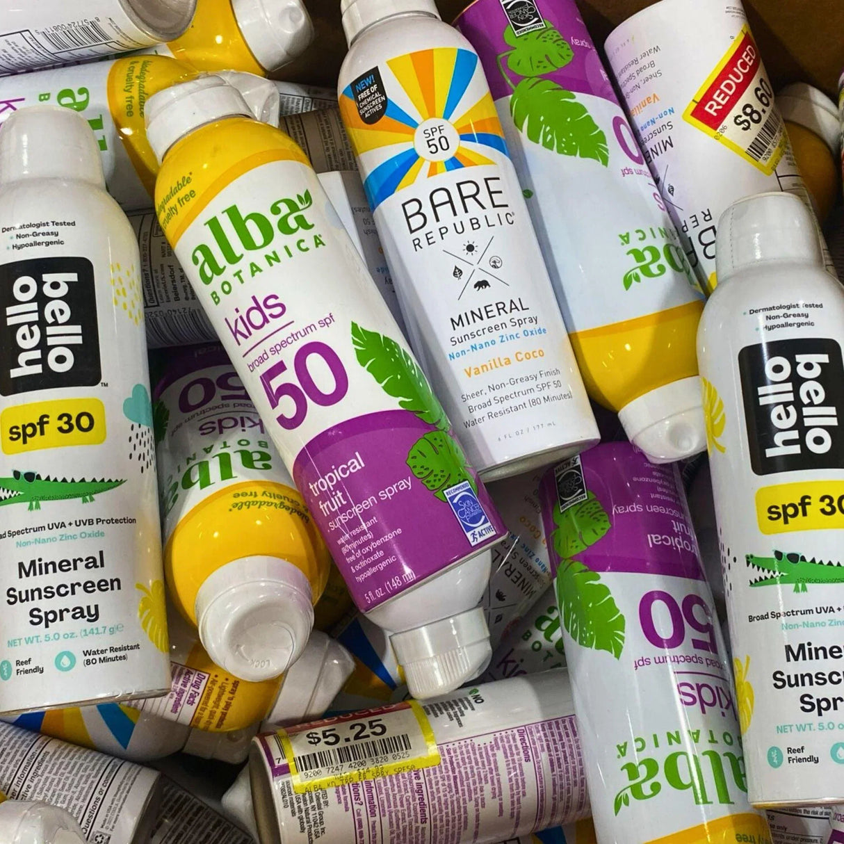 Assorted Brand Sunscreen