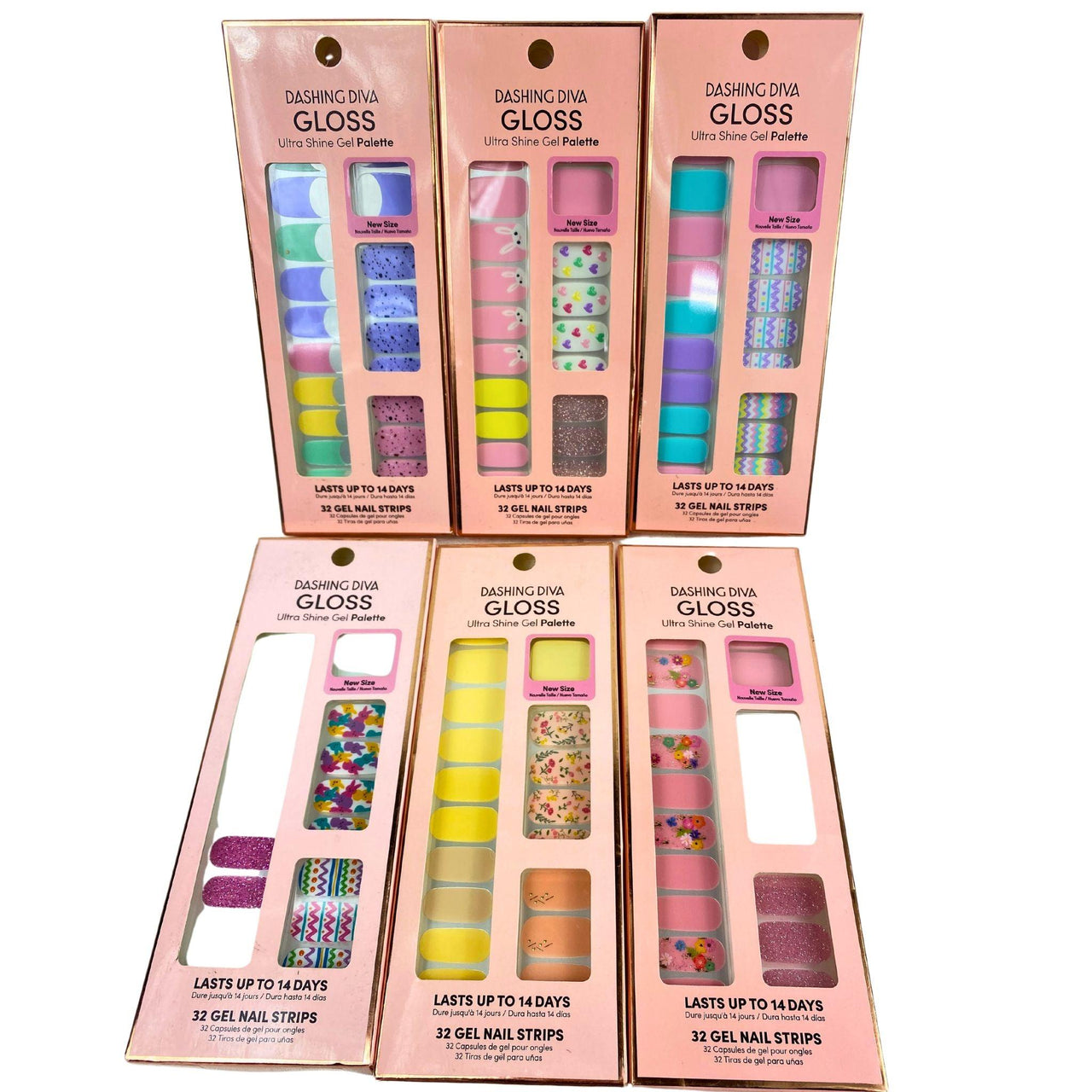 Dashing Diva Gloss EASTER Ultra Shine Gel Palette 32 Nail Strips (50 Pcs Lot) - Discount Wholesalers Inc