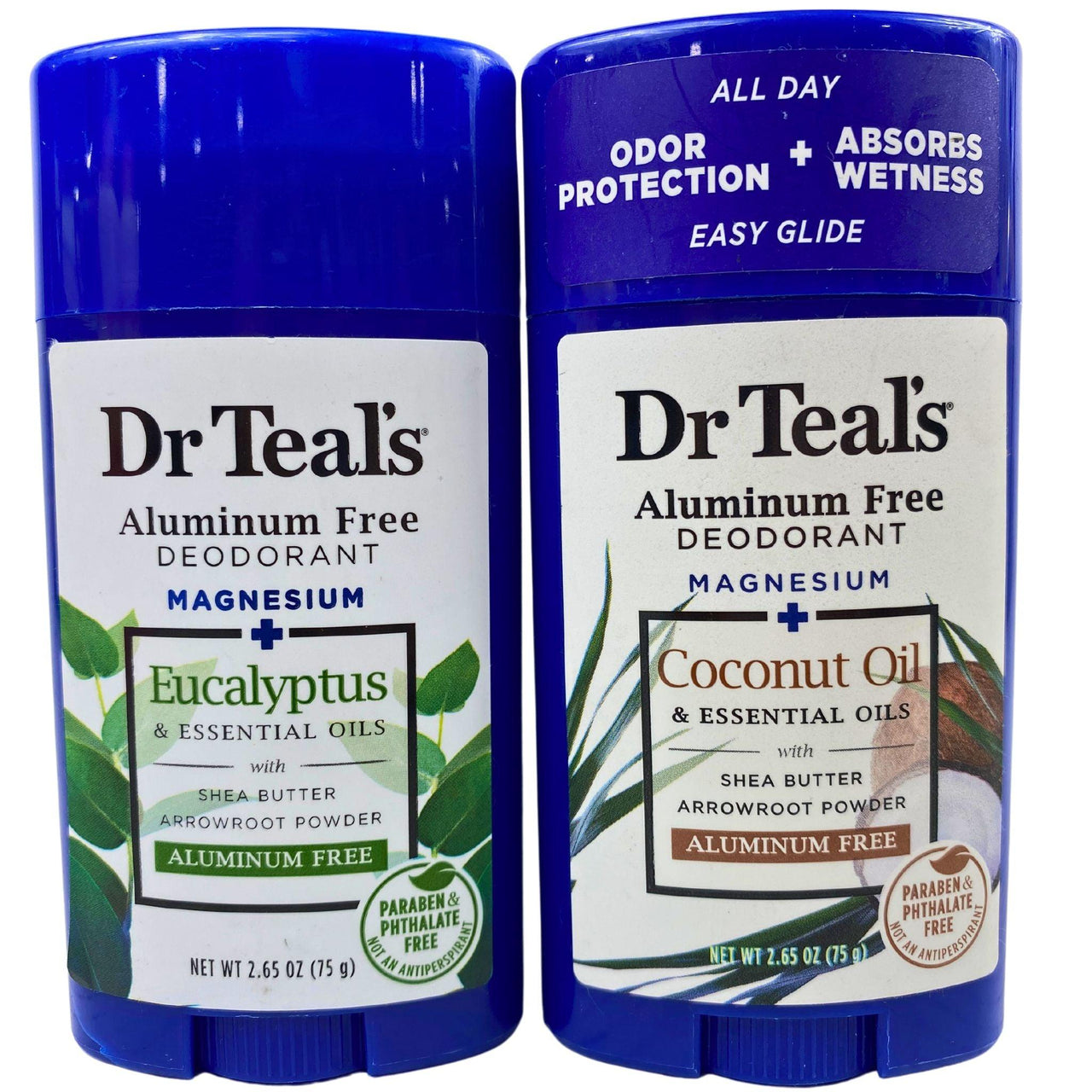 Dr Teal's Deodorant + Eucalyptus & Coconut Oil + Essential Oils with Shea Butter Arrowroot Powder 2.65OZ (37 Pcs Lot) - Discount Wholesalers Inc