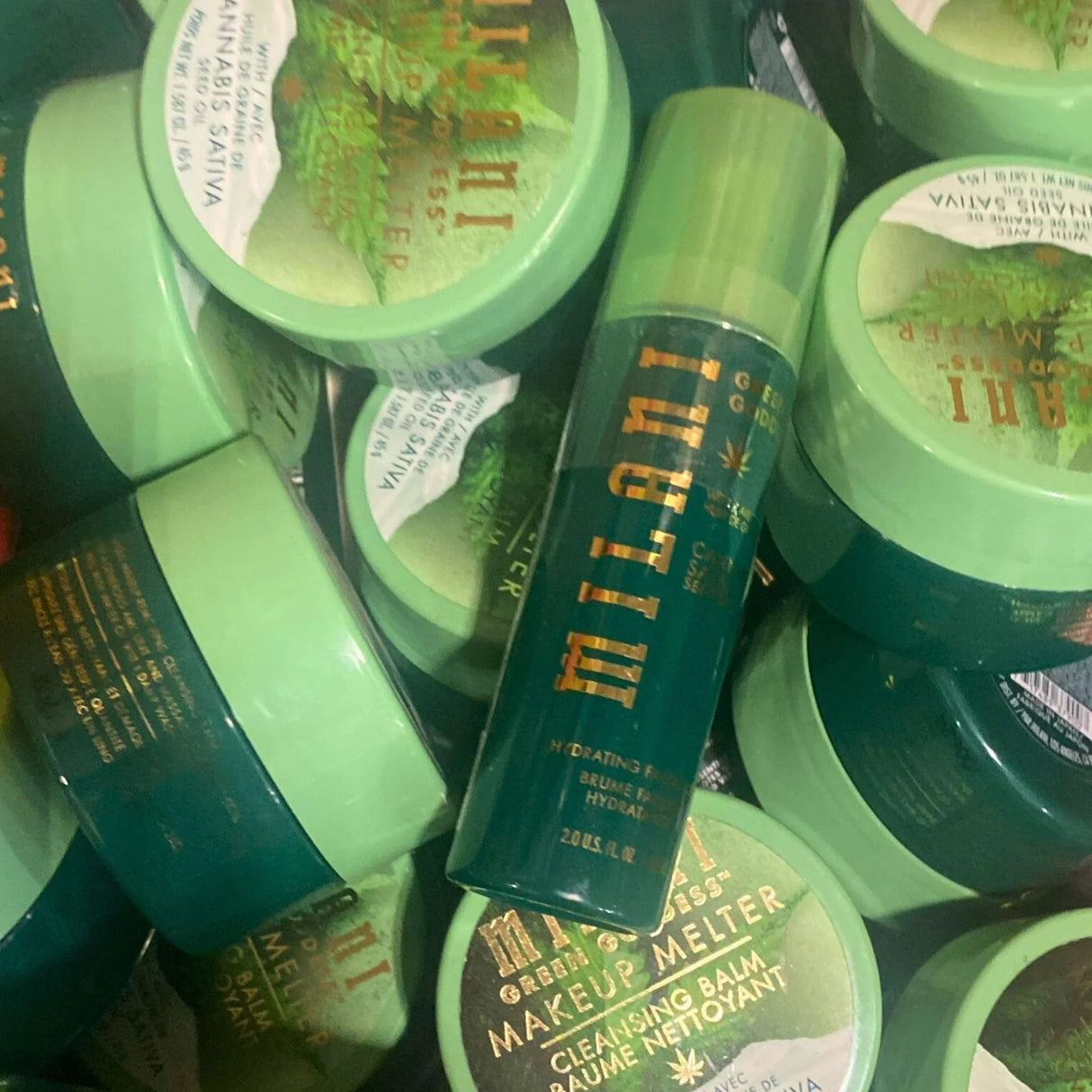 Milani Green Goddess Cannabis Sativa Seed Oil Hydrating Facial Mist & Makeup Melter Cleansing Balm