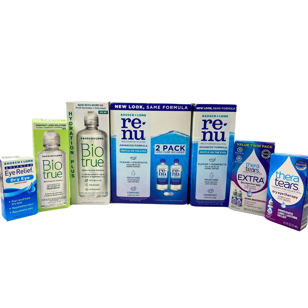 Eye Mix Includes Brands like Bio Tru , Renu , TheraEyes (22 Pcs Lot) - Discount Wholesalers Inc