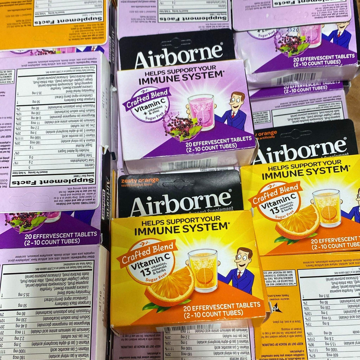 Airborne Immune Support Elderberry & Orange 20 Effervescent Tablets