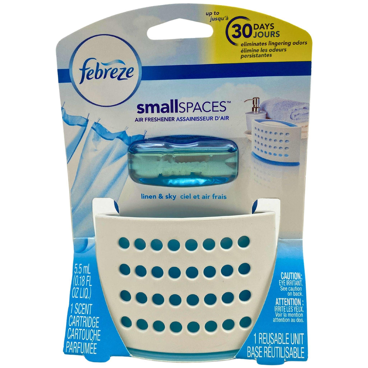 Febreze Small Spaces Air Freshener Linen & Sky 1 scent cartridge & 1 reusable unit (32 Pcs Lot) - Discount Wholesalers Inc