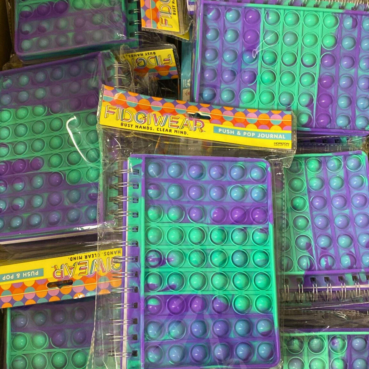 Fidgiwear Push & Pop Journal Busy Hands Clear Mind (50 Pcs Lot) - Discount Wholesalers Inc