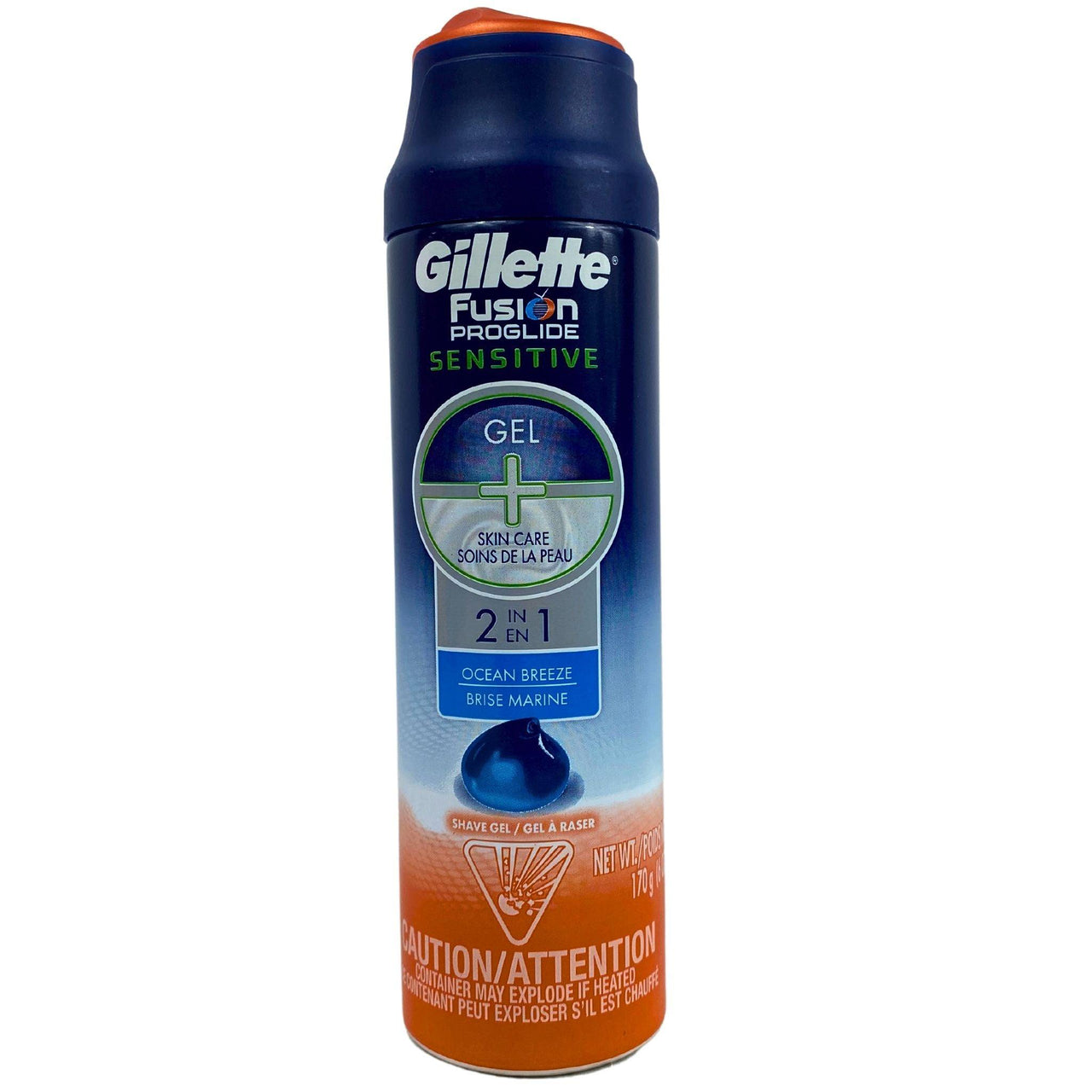 Gillette Fusion Proglide Sensitive Gel 2 in 1 Ocean Breeze Shave Gel 6oz (50 Pcs Lot) - Discount Wholesalers Inc