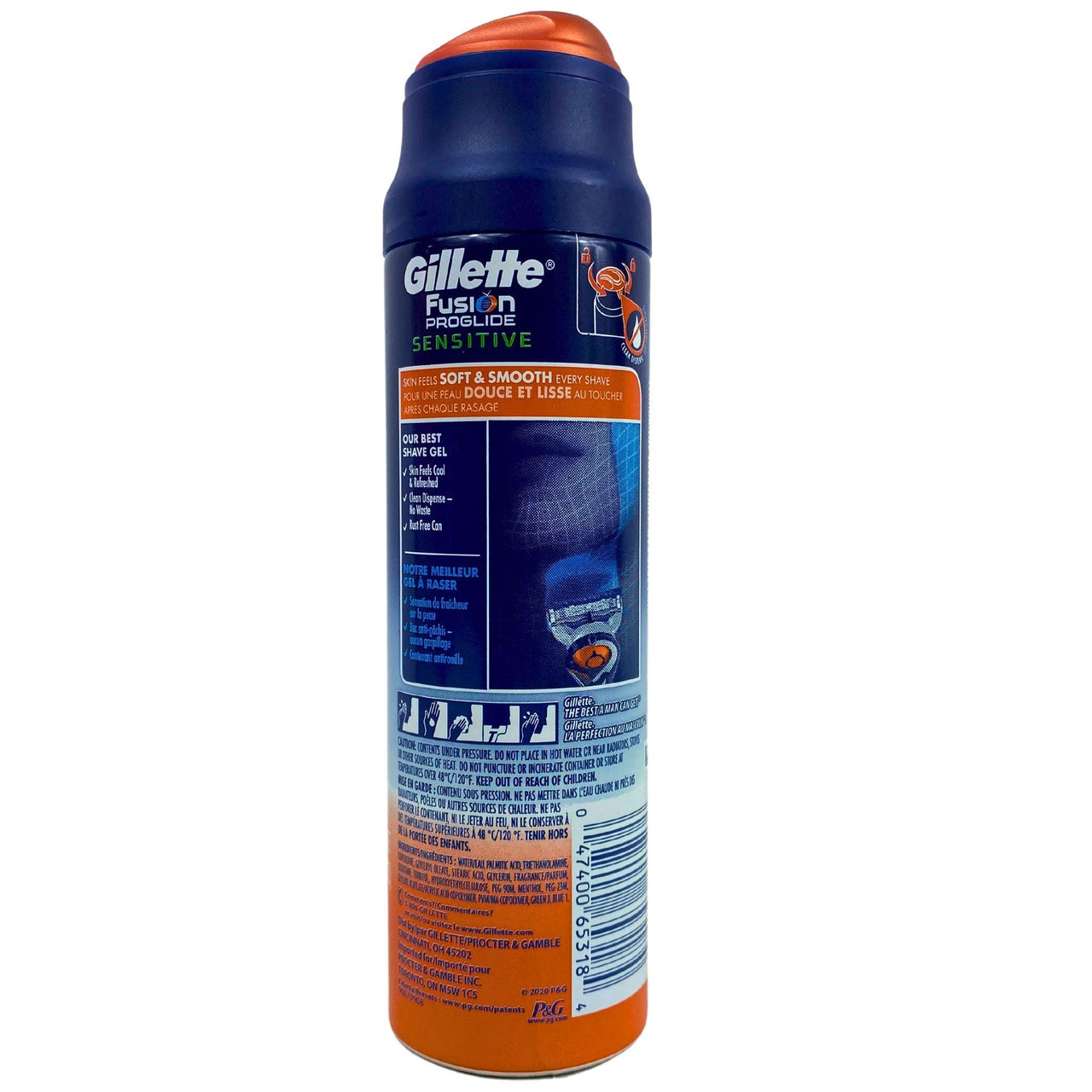 Gillette Fusion Proglide Sensitive Gel 2 in 1 Ocean Breeze Shave Gel 6oz (50 Pcs Lot) - Discount Wholesalers Inc