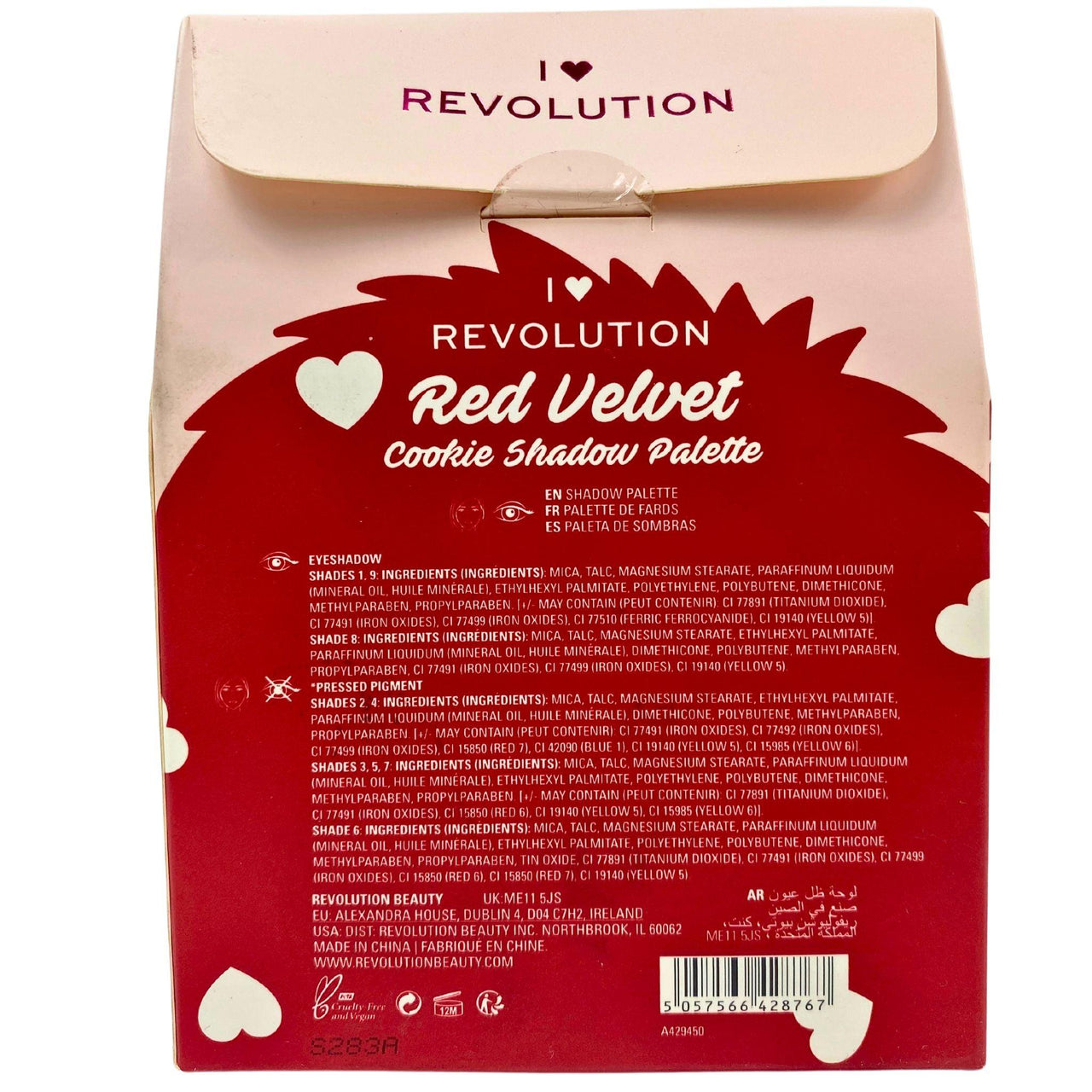 I Heart Revolution Red Velvet Mmm Cookie! Cookie Shadow Palette (50 Pcs Lot) - Discount Wholesalers Inc