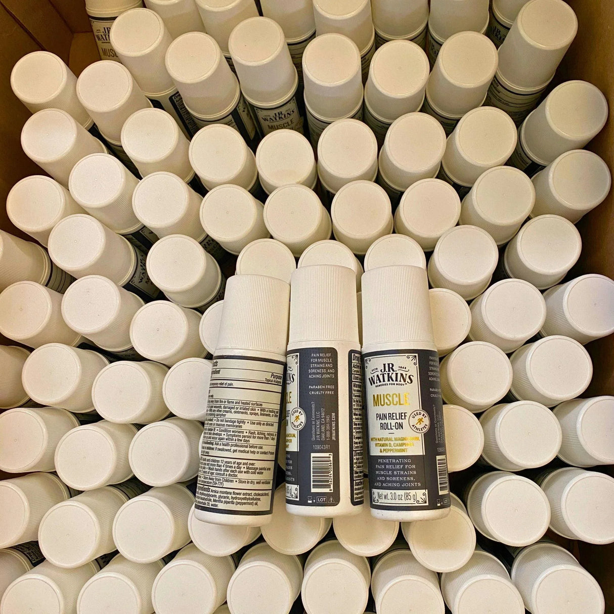 J.R. Watkins Muscle Pain Relief Roll On Penetrating Relief for Muscle Strains 3.0OZ (50 Pcs Lot) - Discount Wholesalers Inc