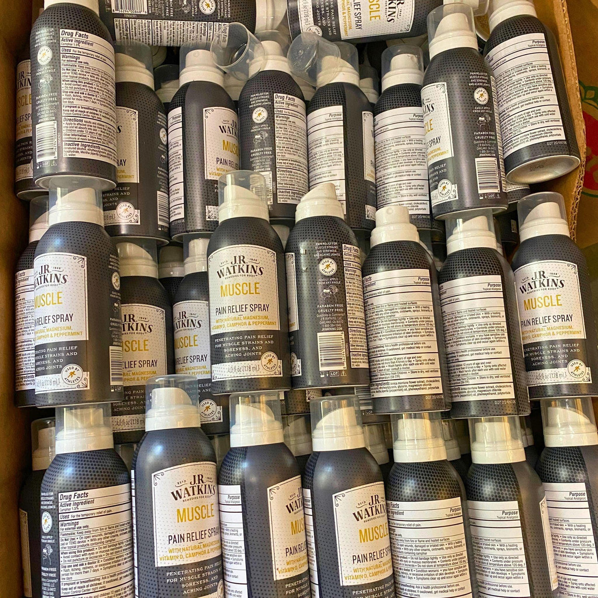 JR Watkins Remedies for Body Muscle Pain Relief Spray 4OZ (40 Pcs Lot) - Discount Wholesalers Inc